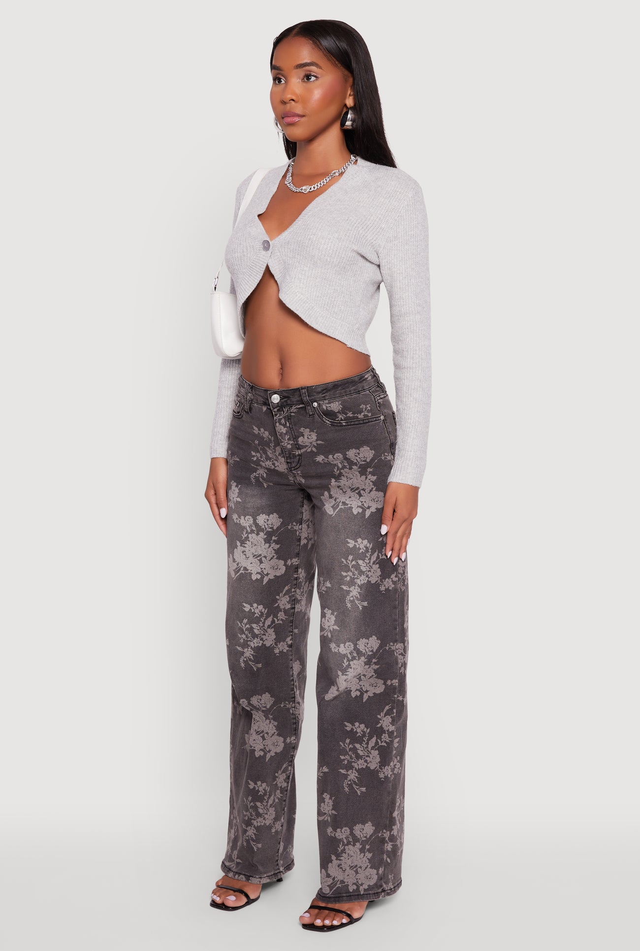 One Button Cropped Cardigan