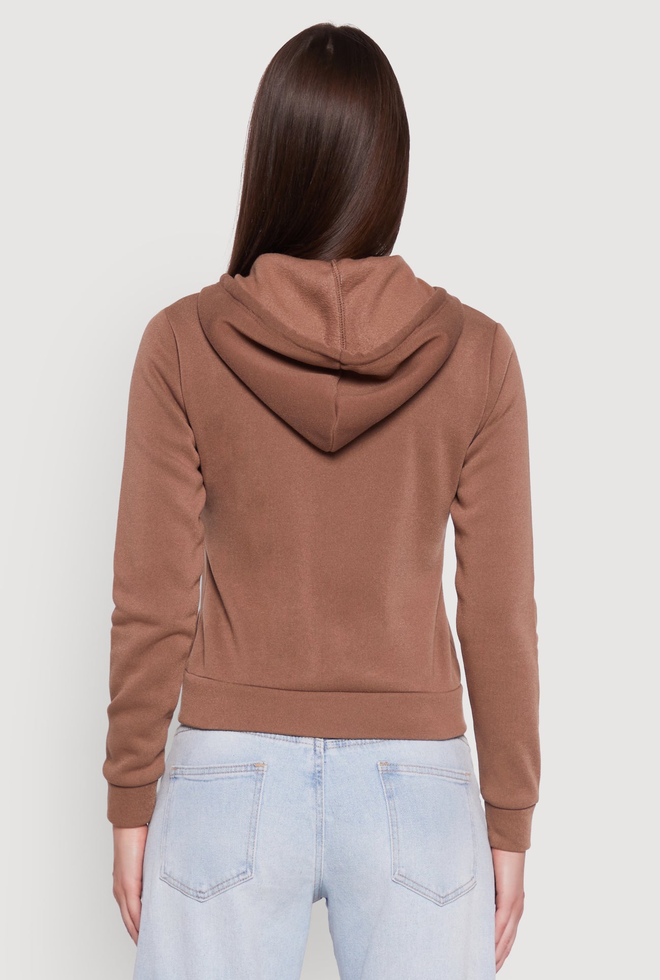Zip Front Fleece Hooded Sweatshirt