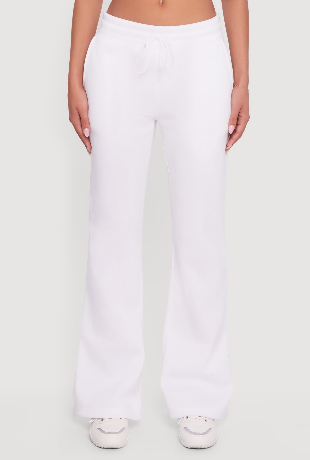 Drawstring Waist Fleece Lined Boot Cut Sweatpants