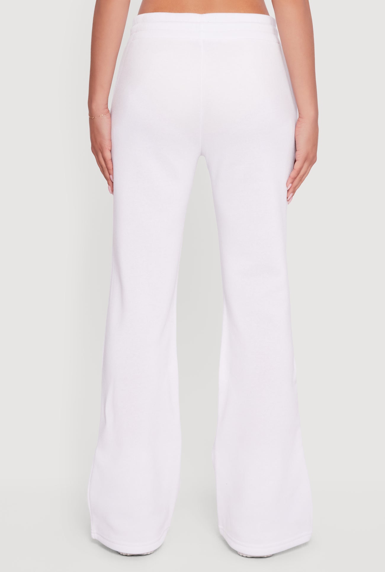 Drawstring Waist Fleece Lined Boot Cut Sweatpants