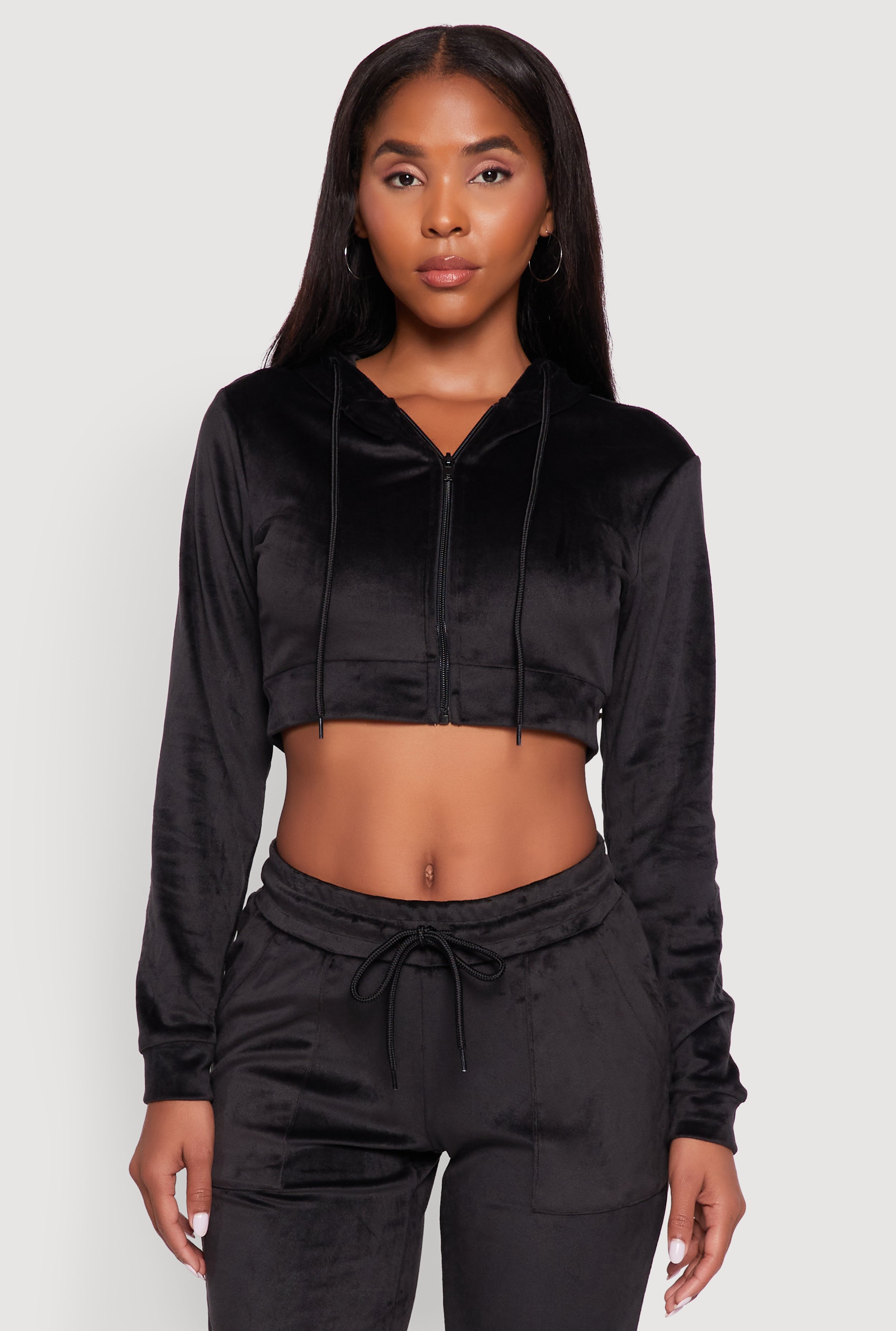 Zip Velour Crop Sweatshirt True Religion Shrunken Zip Front Velour
