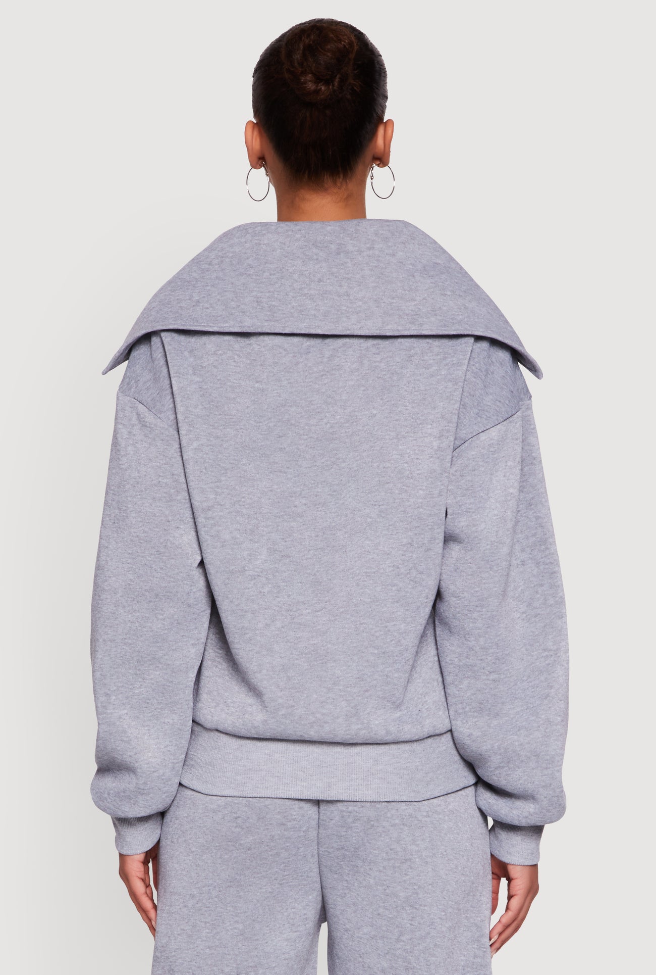 Fleece Collared Quarter Zip Pullover Sweatshirt