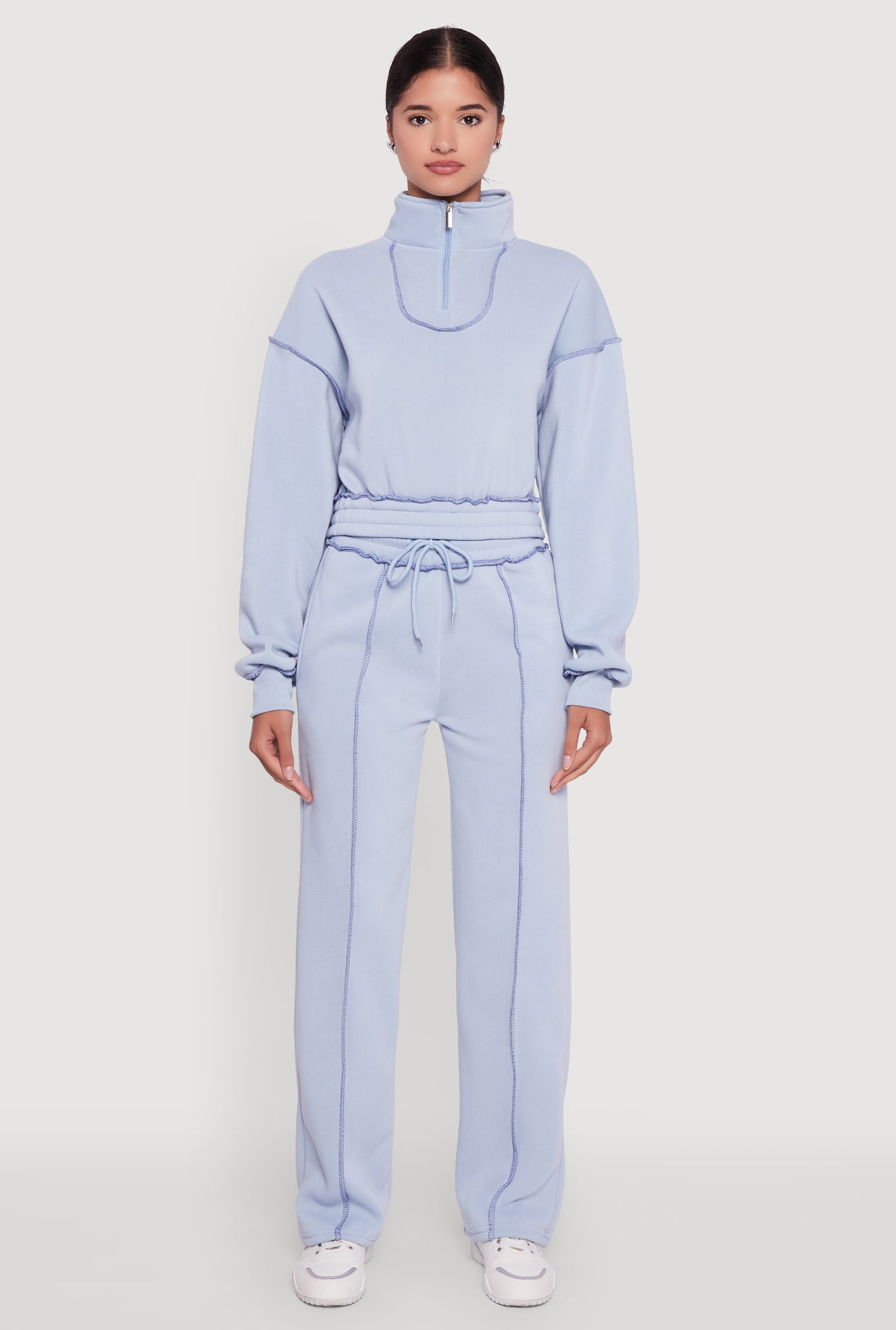 Mid Rise Fleece Wide Leg Sweatpants