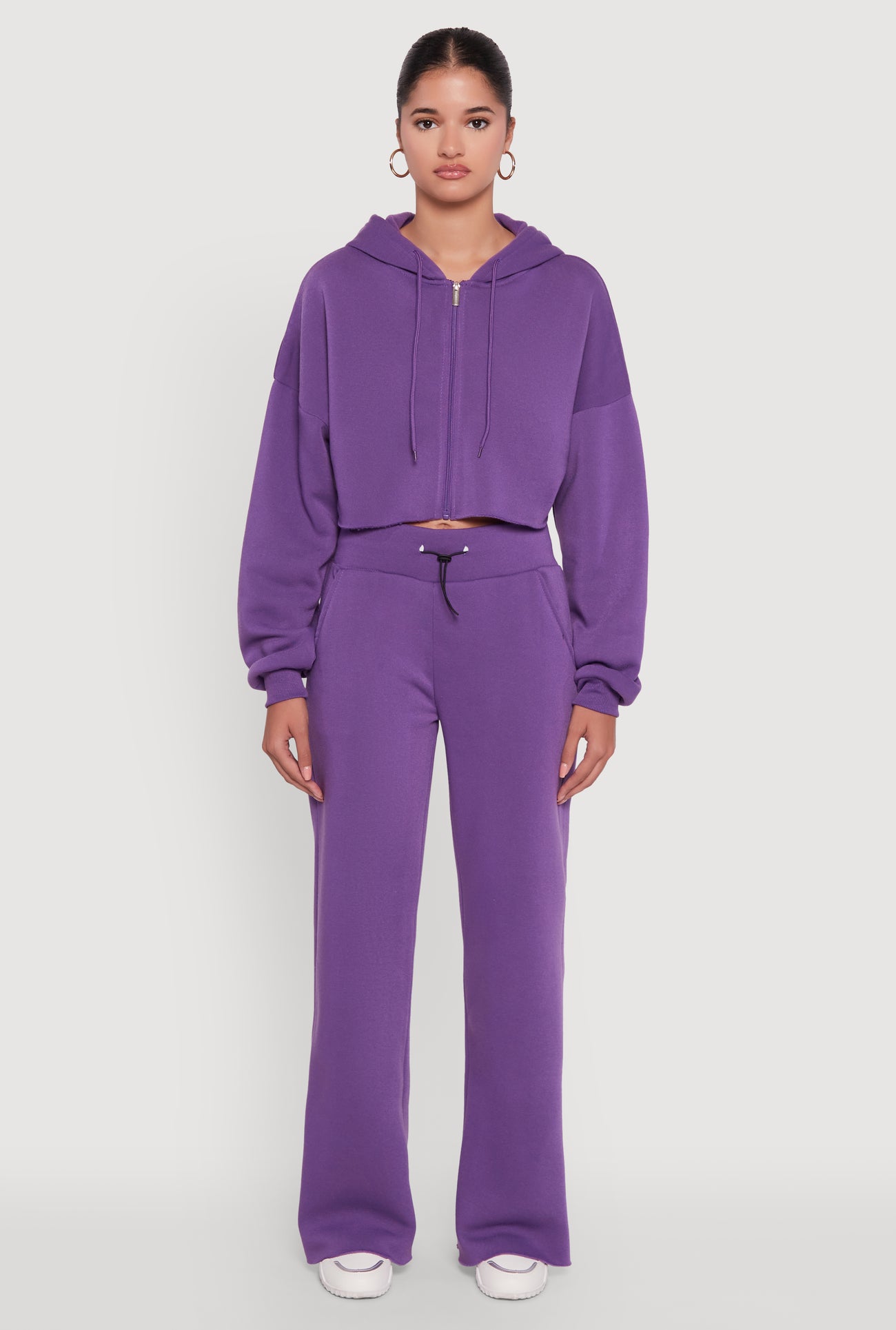 Toggle Drawstring Waist Flare Sweatpants