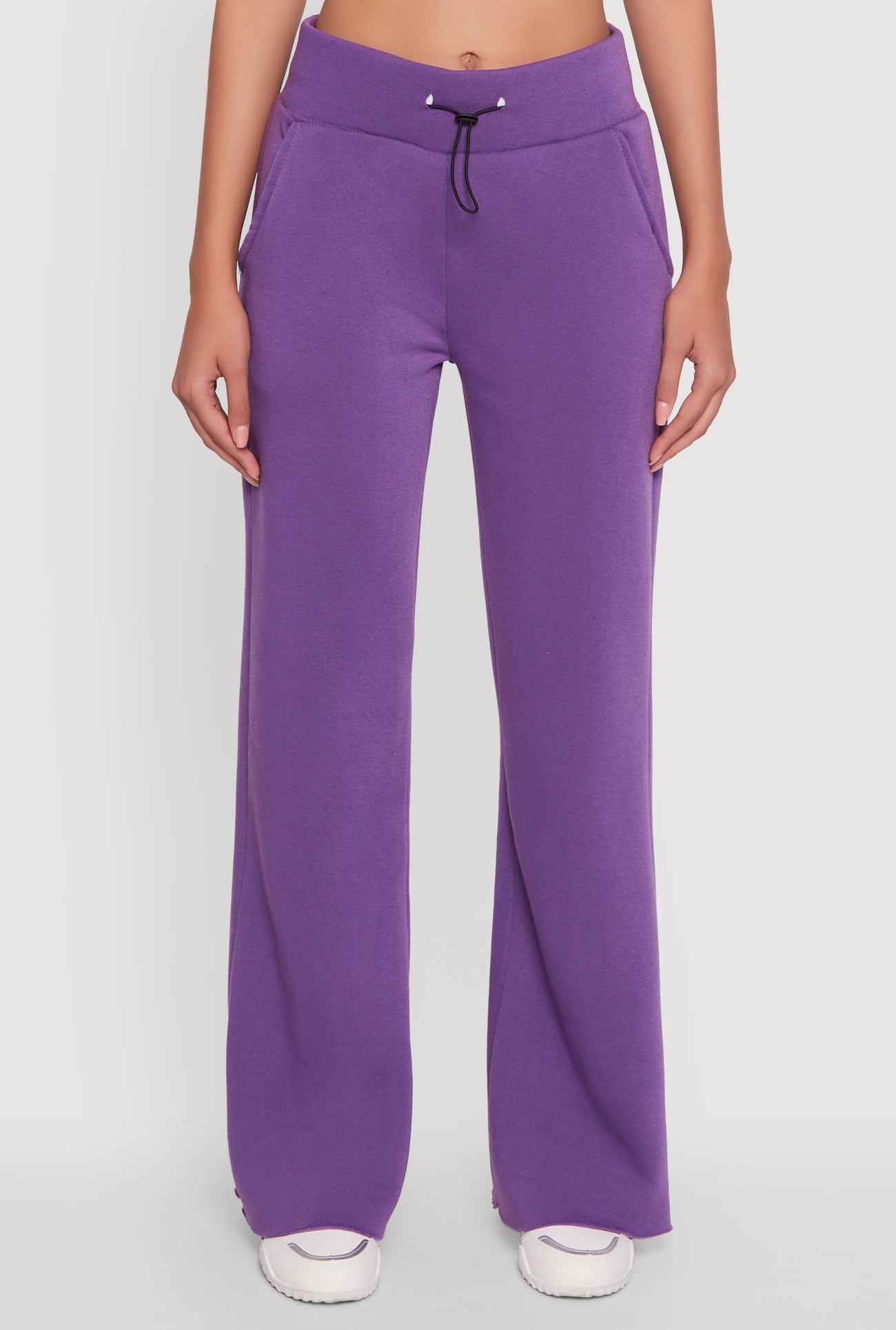 Toggle Drawstring Waist Flare Sweatpants