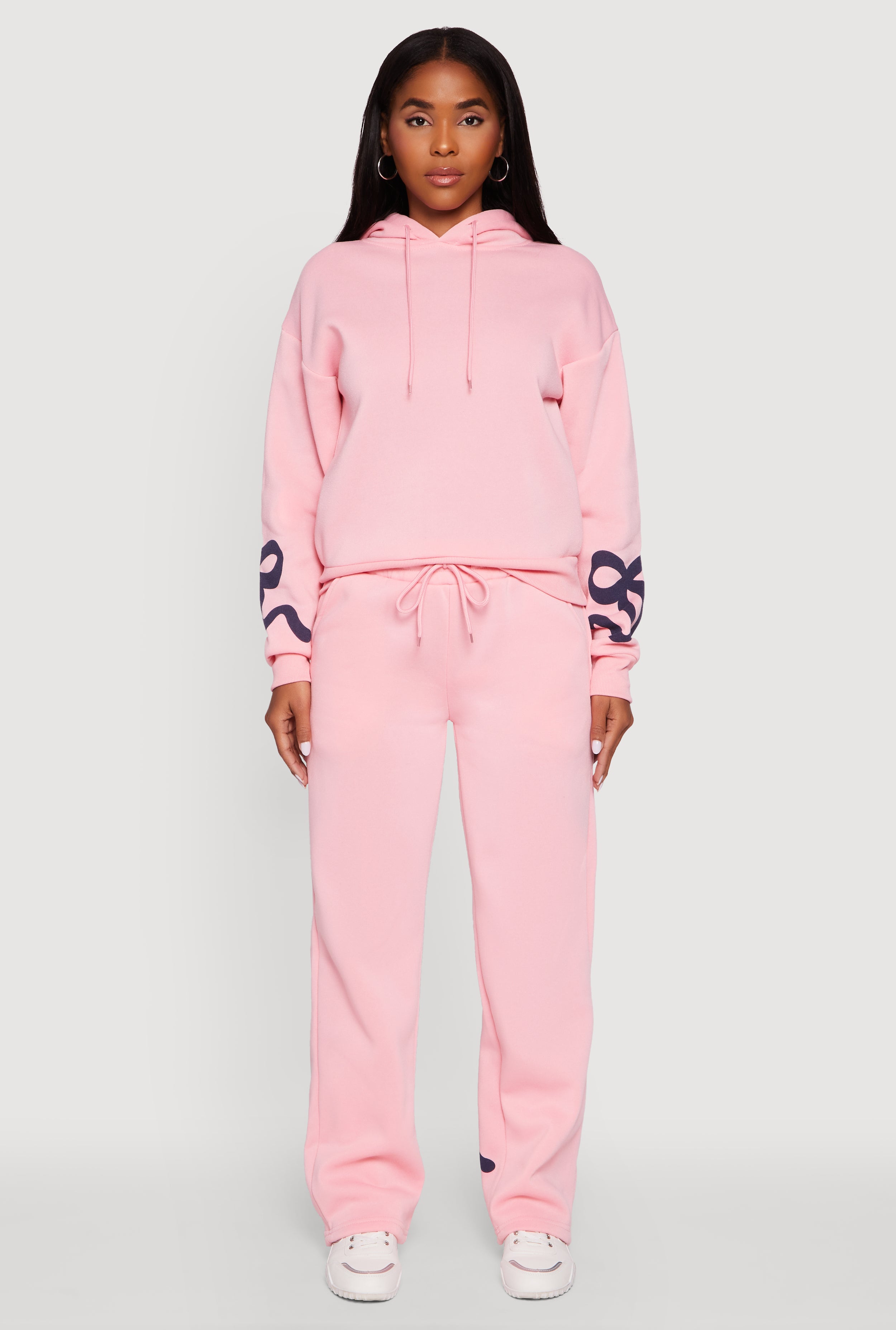 【BAON】23FW★ [BAONHAUS] Glossy Ribbon Hood Padding Jumper PLAYBOY Ribbon Bow Womens Hoodie - HEATHER GRAY | Tillys