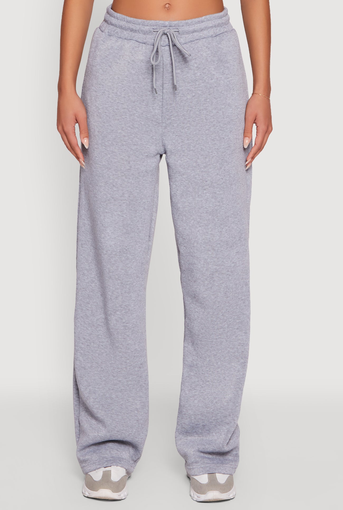 Fleece Lined Drawstring Waist Wide Leg Pants