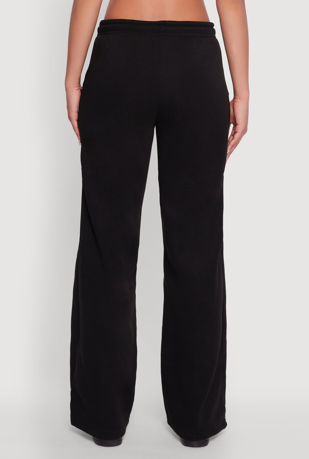 Striped Fleece Lined Wide Leg Sweatpants