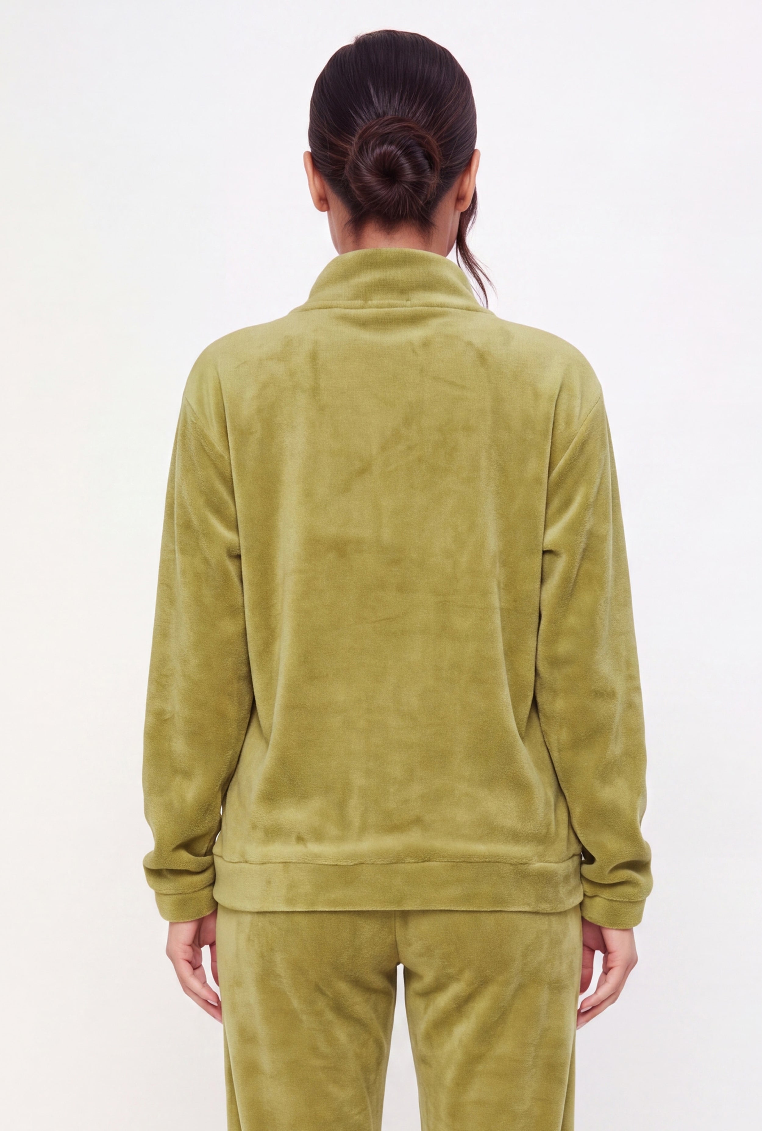 Plush Mock Neck Zip Front Jacket