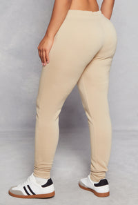 Fleece Pintuck Drawstring High Waist Joggers