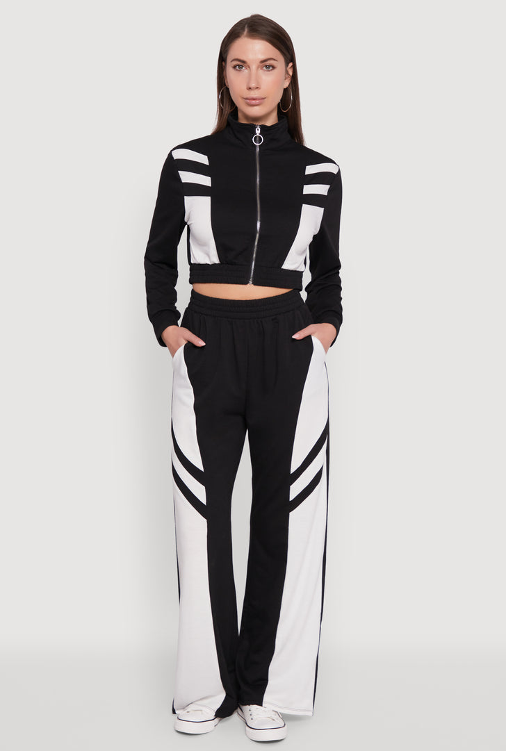 Color Block Wide Leg Sweatpants