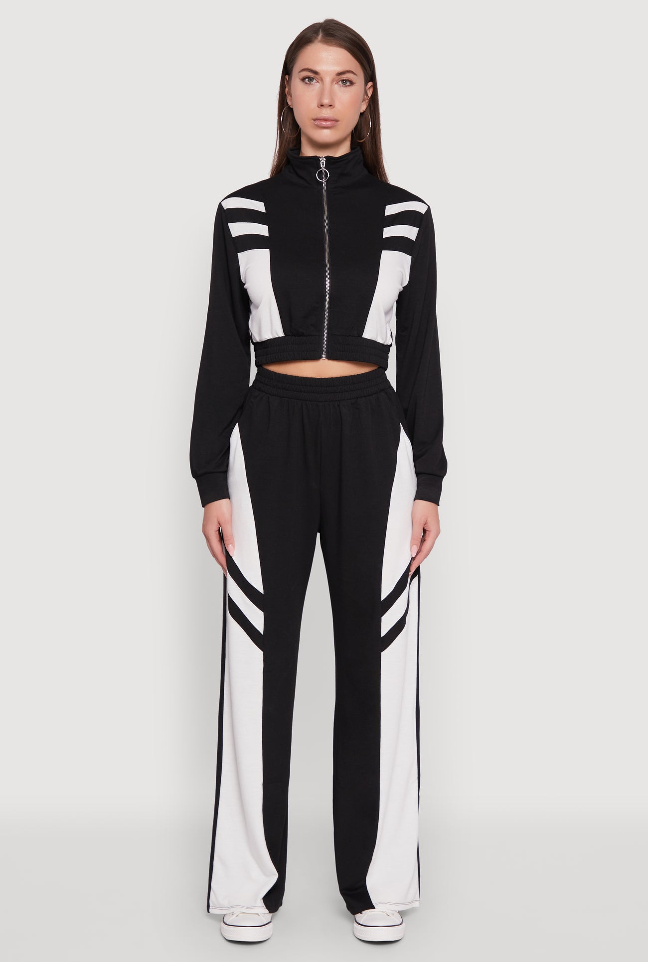 Color Block Wide Leg Sweatpants