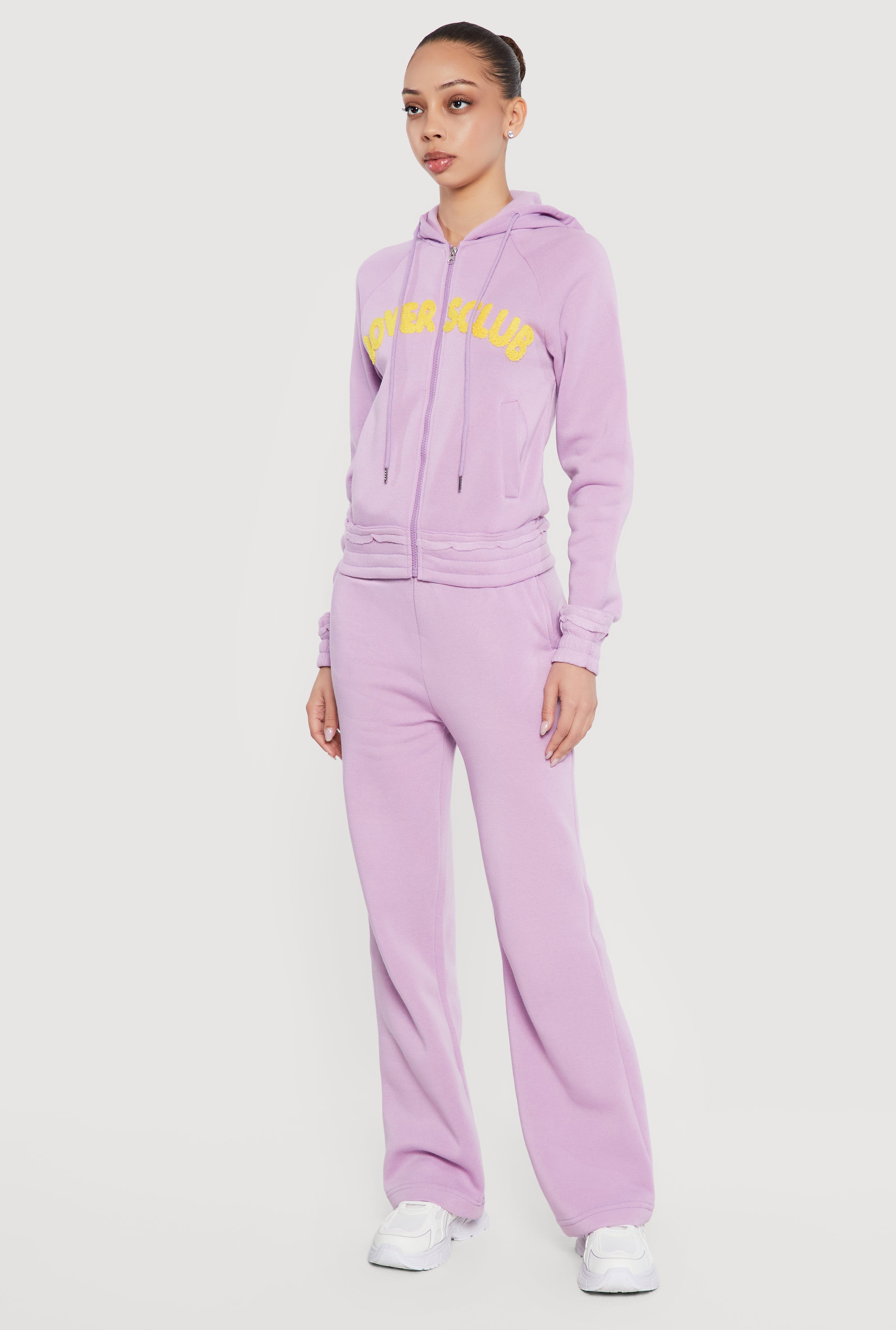 Lovers Club Graphic Zip Front Hooded Sweatshirt