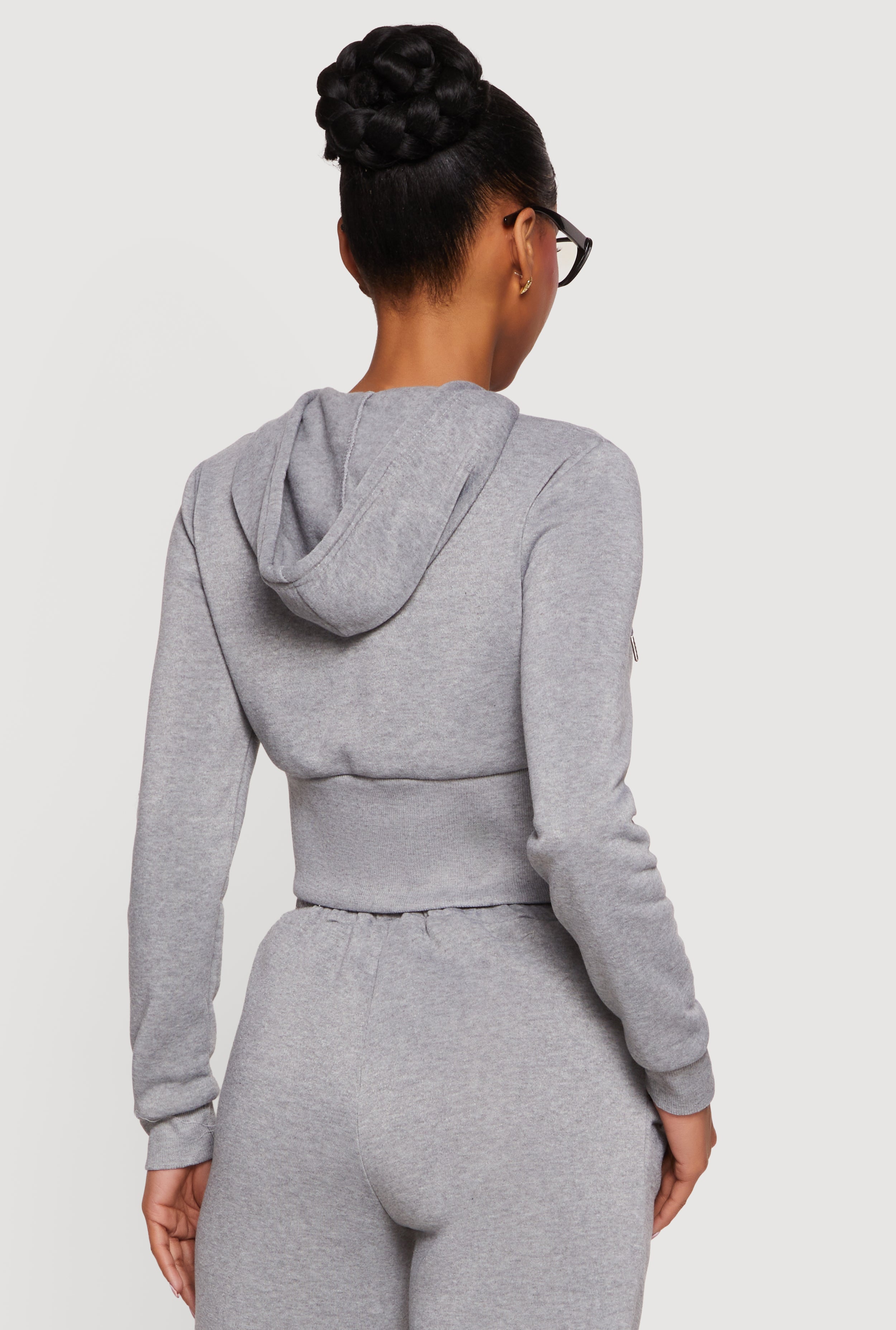 Savage Graphic Double Layered Zip Front Cropped Hoodie