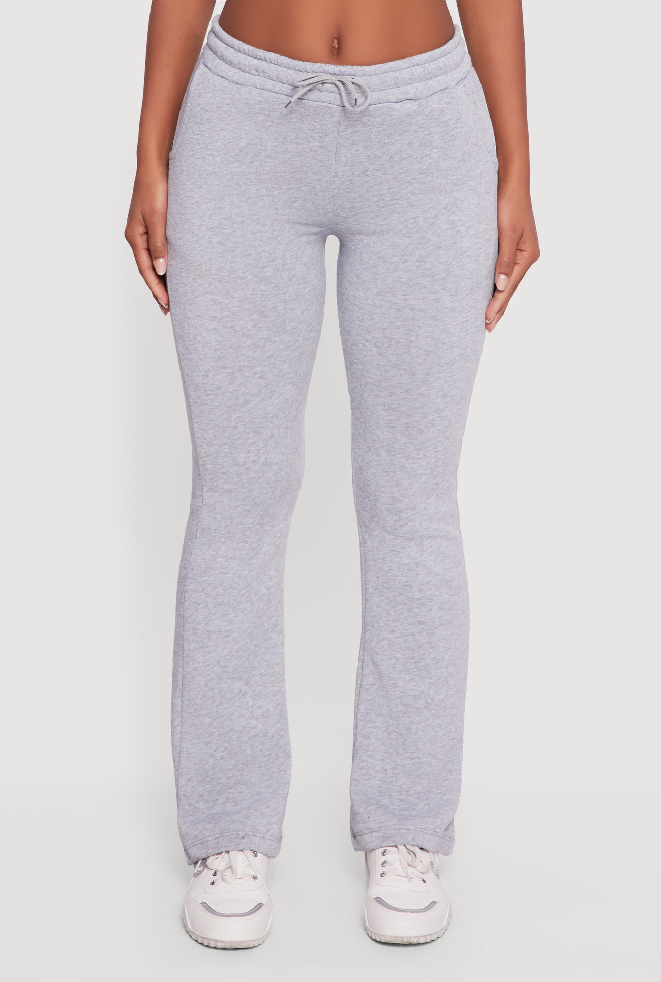 Drawstring Waist Slim Bootcut Sweatpants