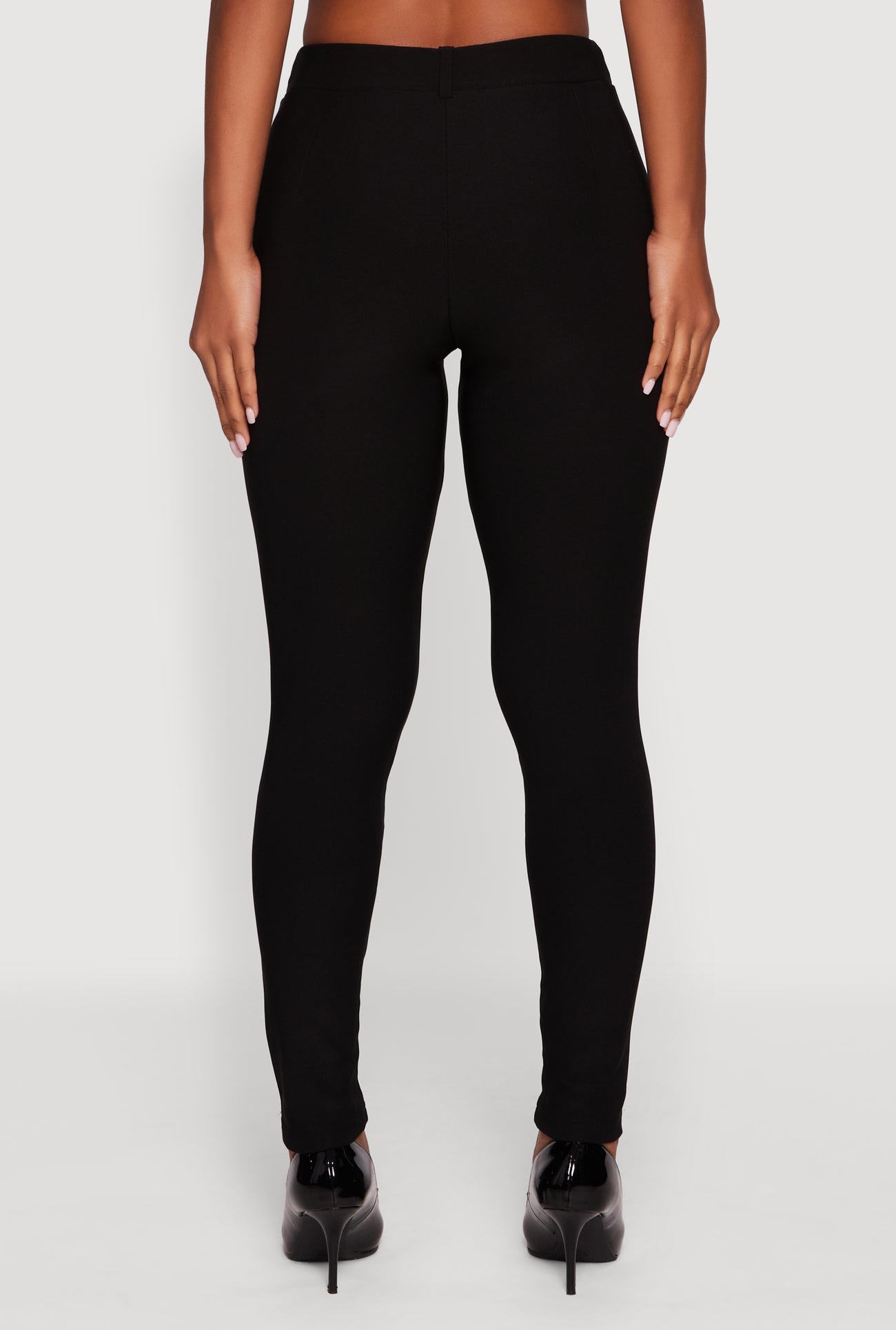 Scuba Tab Waist Skinny Dress Pants