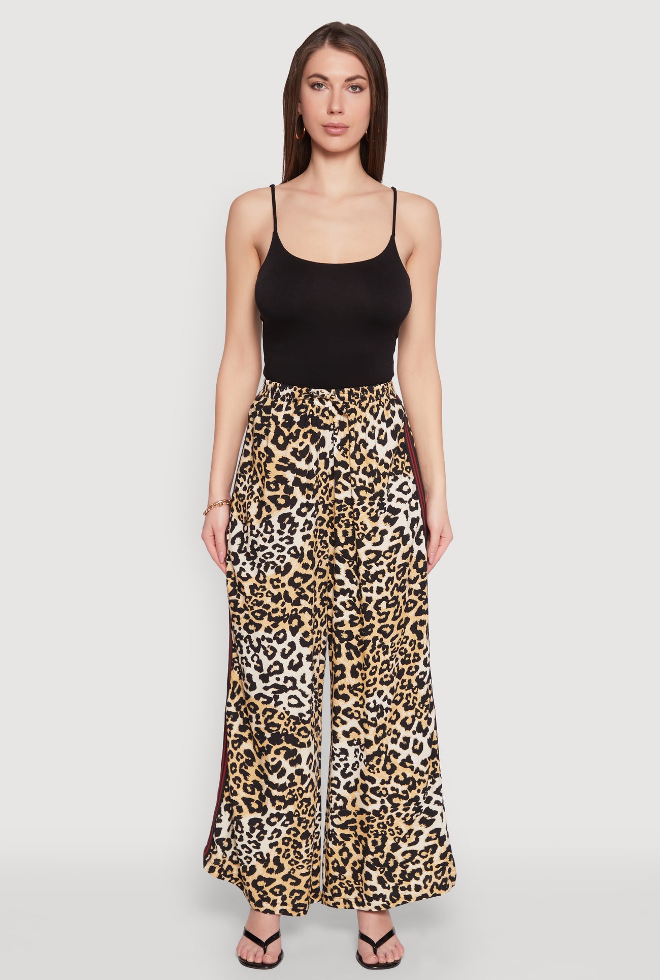 Varsity Stripe Leopard Print Pants