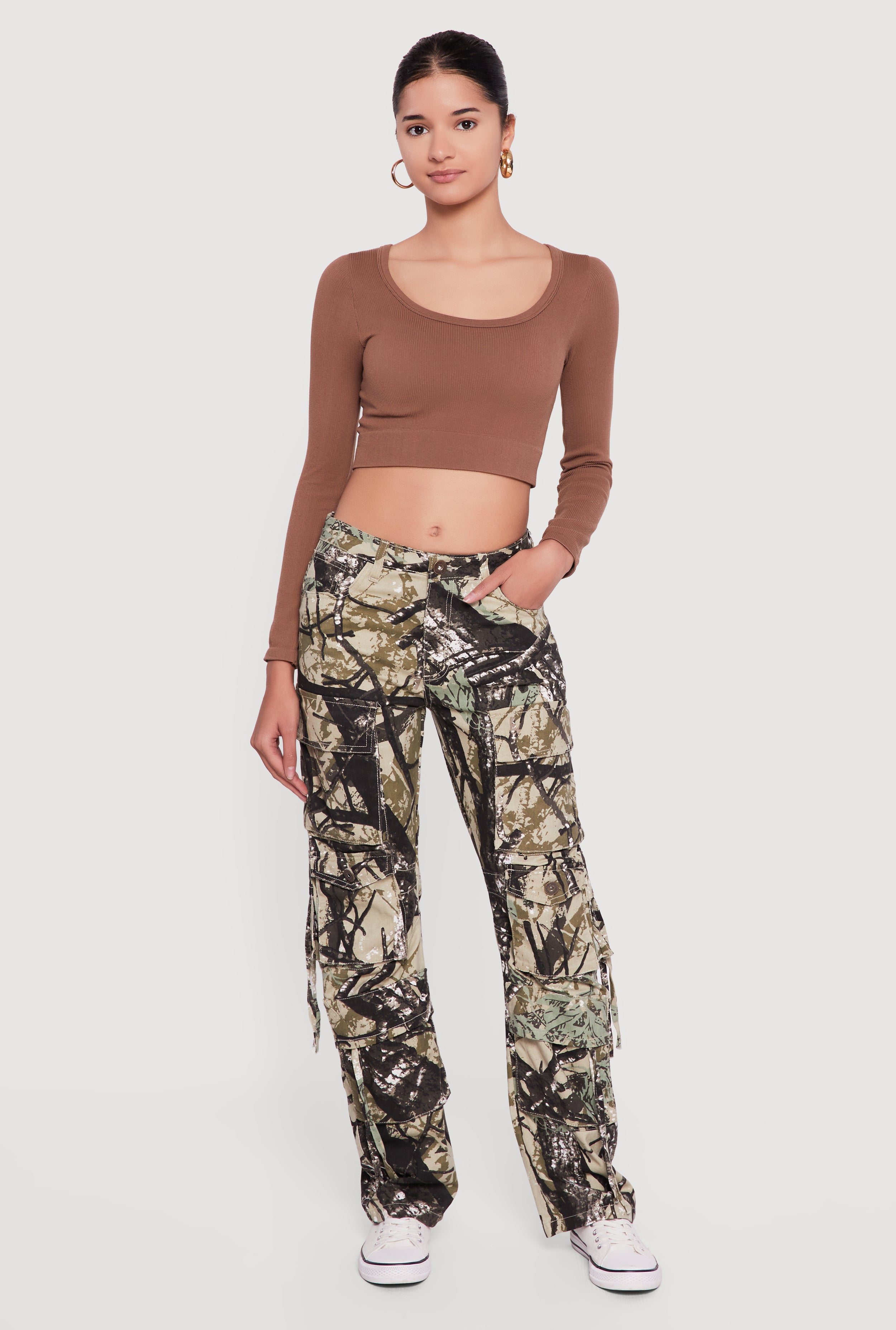 Camo Twill Straight Leg Utility Pants
