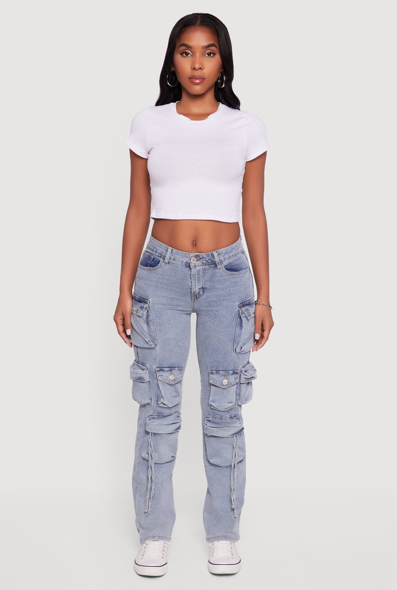 VIP Acid Wash Cargo Jeans