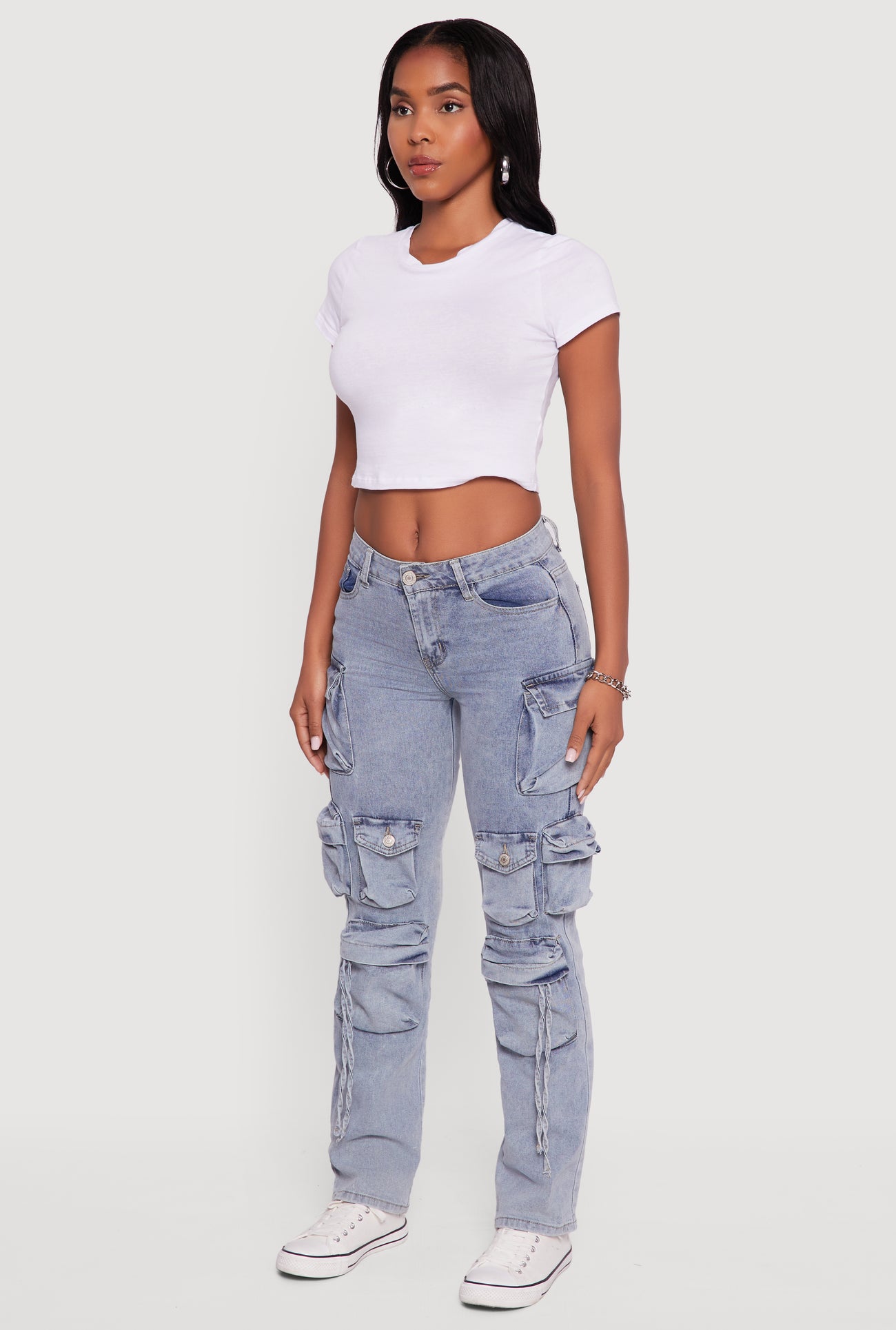 VIP Acid Wash Cargo Jeans
