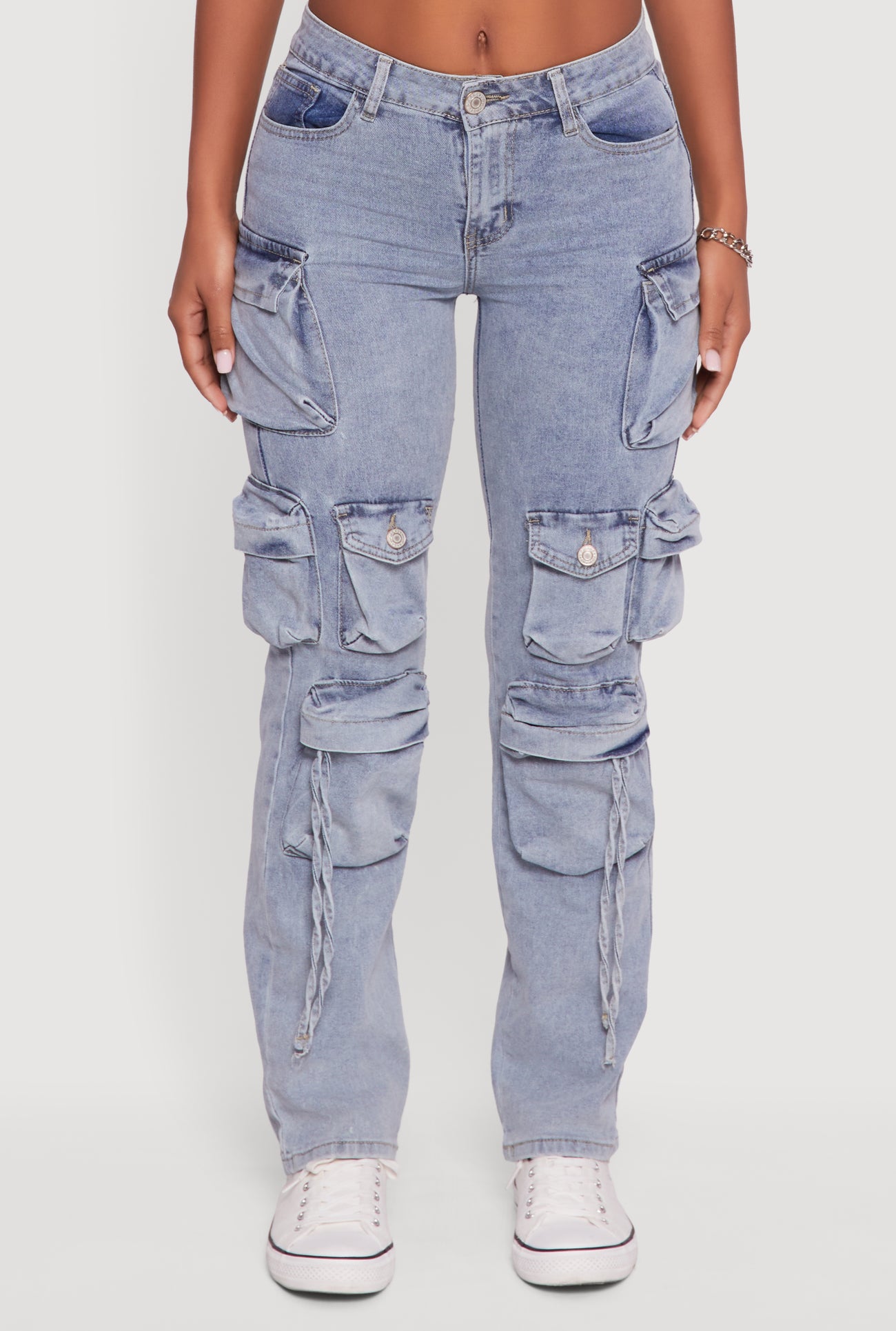 VIP Acid Wash Cargo Jeans