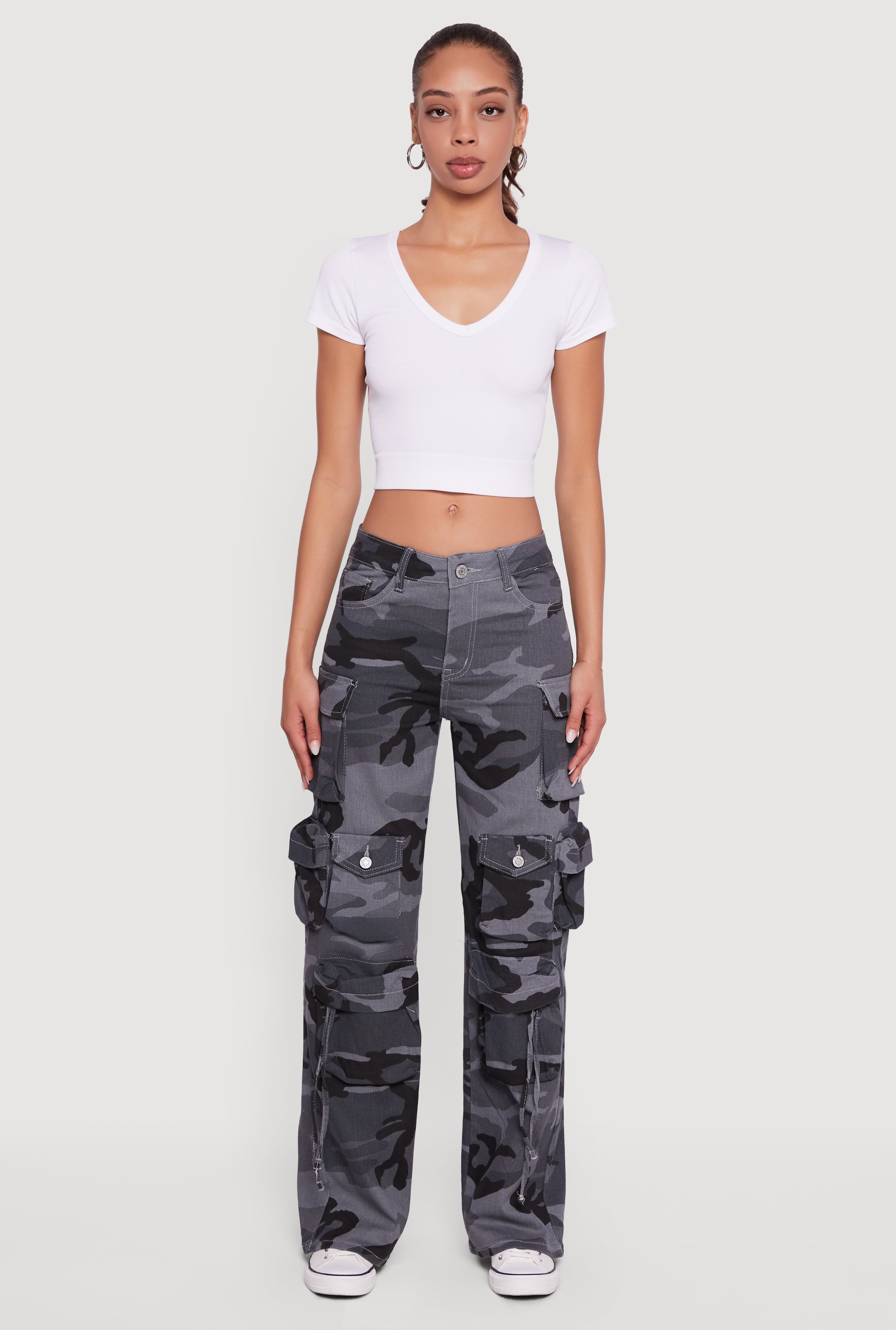 VIP Camouflage Cargo Pocket Straight Leg Jeans