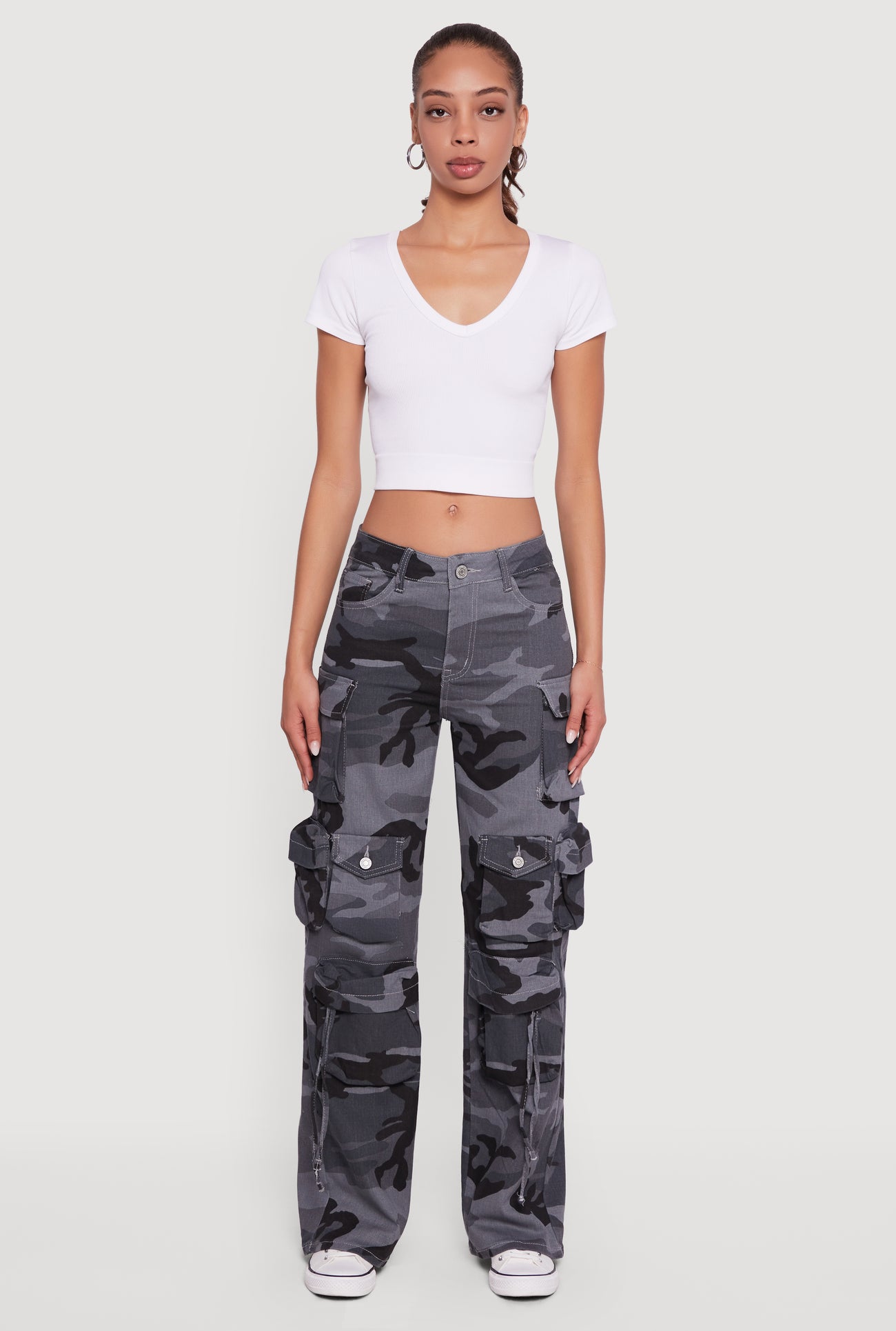 VIP Camouflage Cargo Pocket Straight Leg Jeans
