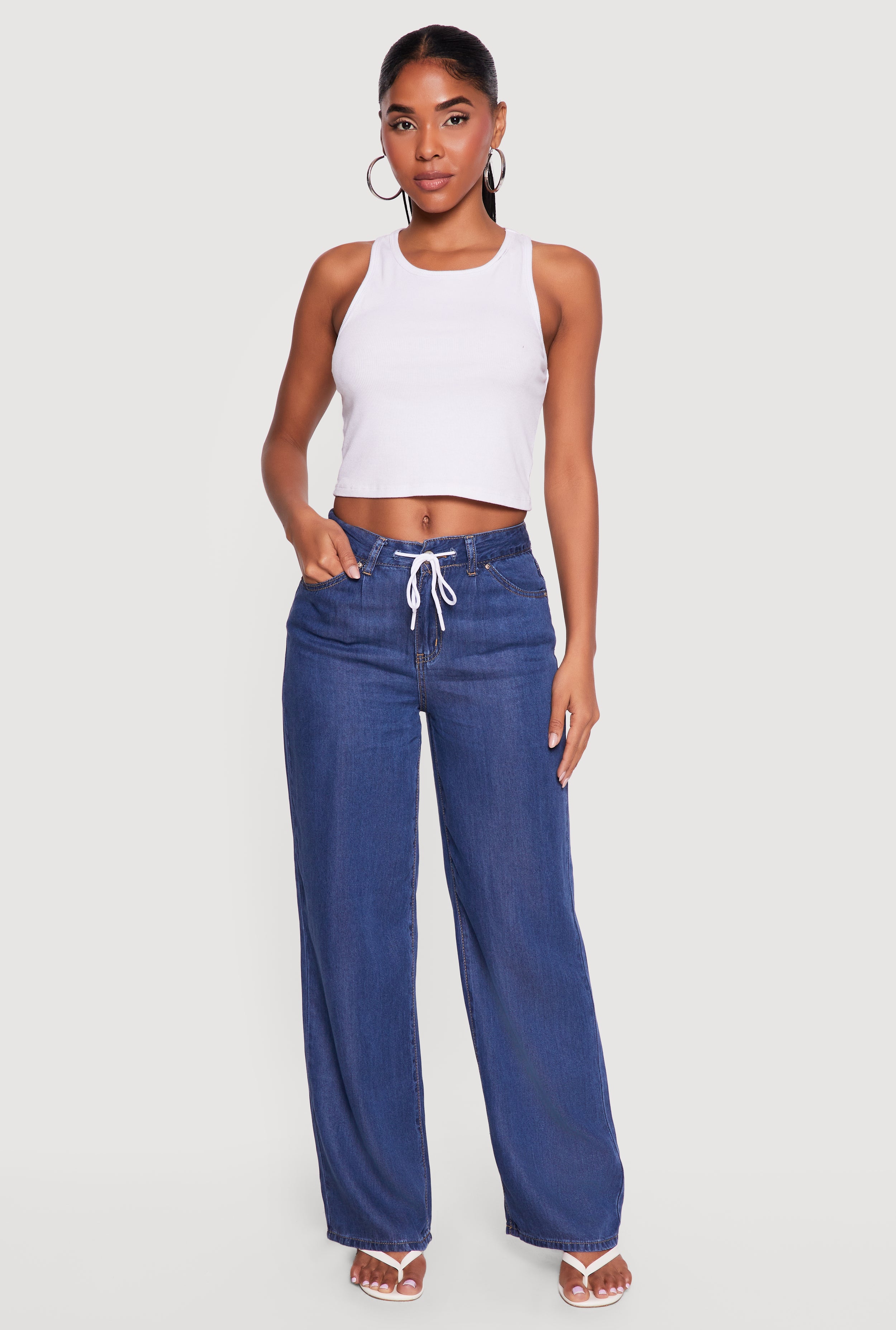 Jeans With Drawstring | Rainbow Shops