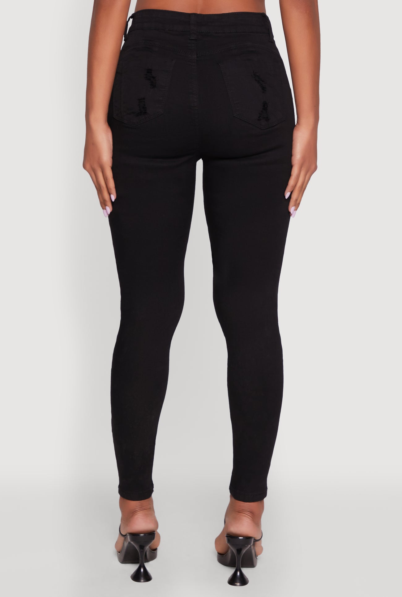 WAX Distressed Frayed Skinny Jeans