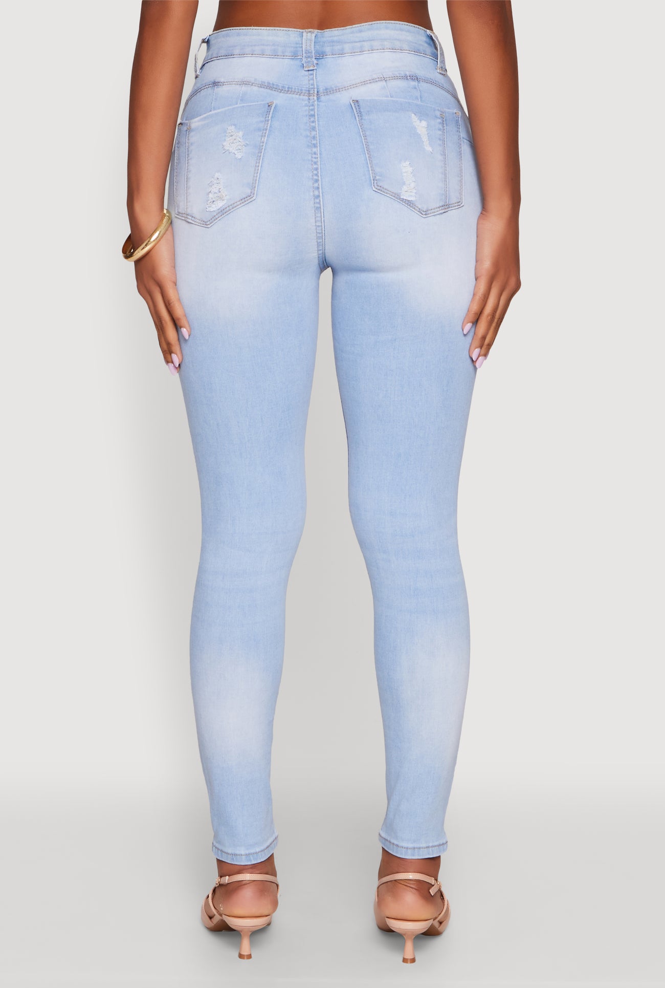 WAX Distressed Frayed Skinny Jeans