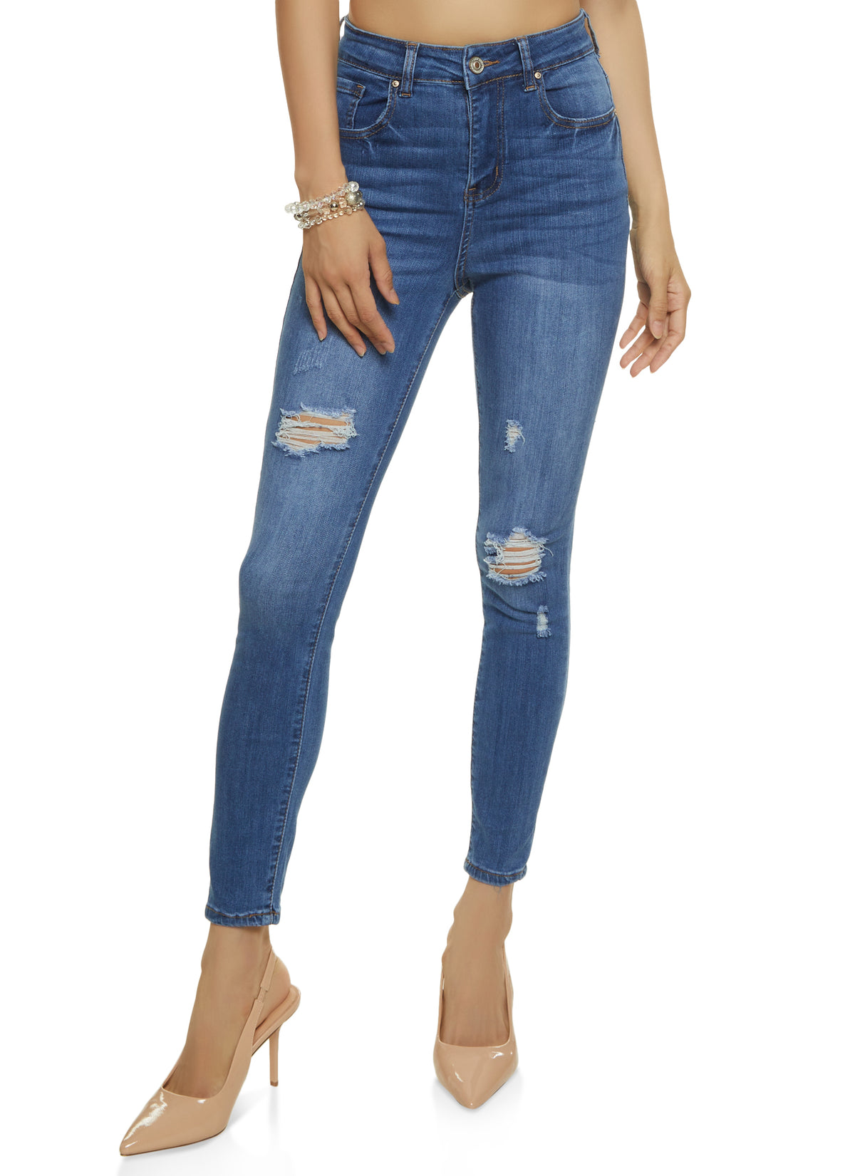 Stretch Distressed High Rise