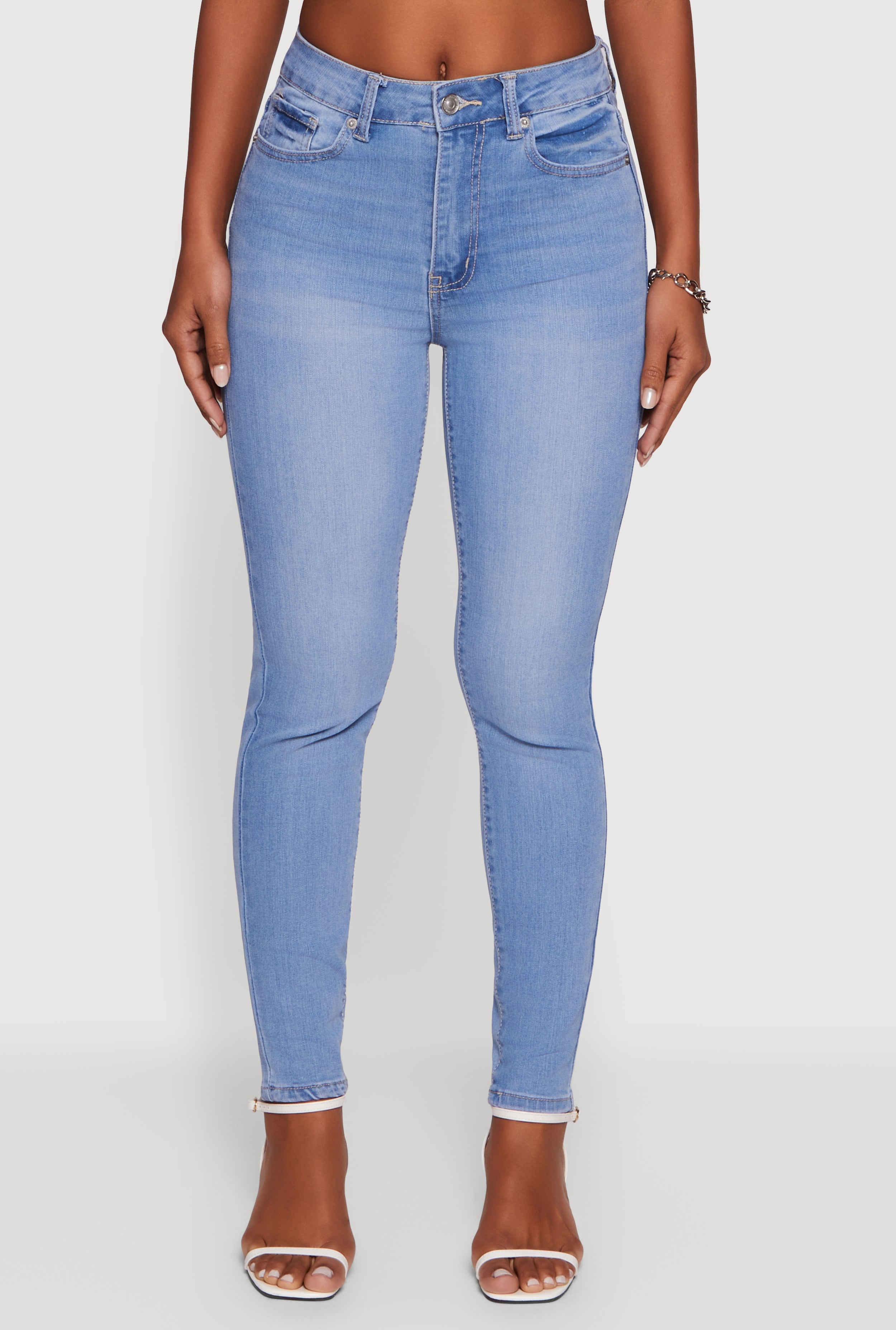 WAX High Waist Whiskered Skinny Jeans