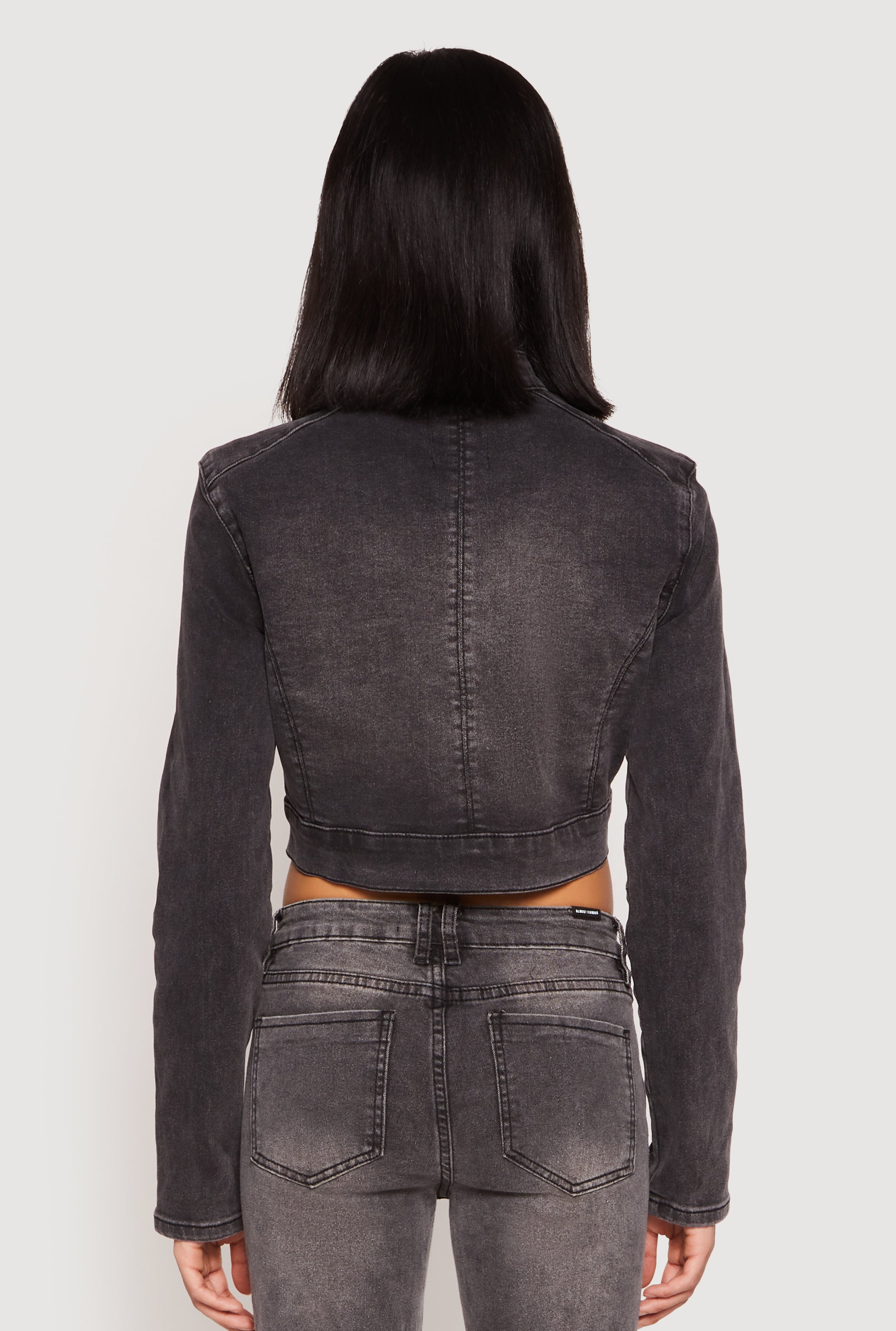 Almost Famous Denim Moto Cropped Jacket