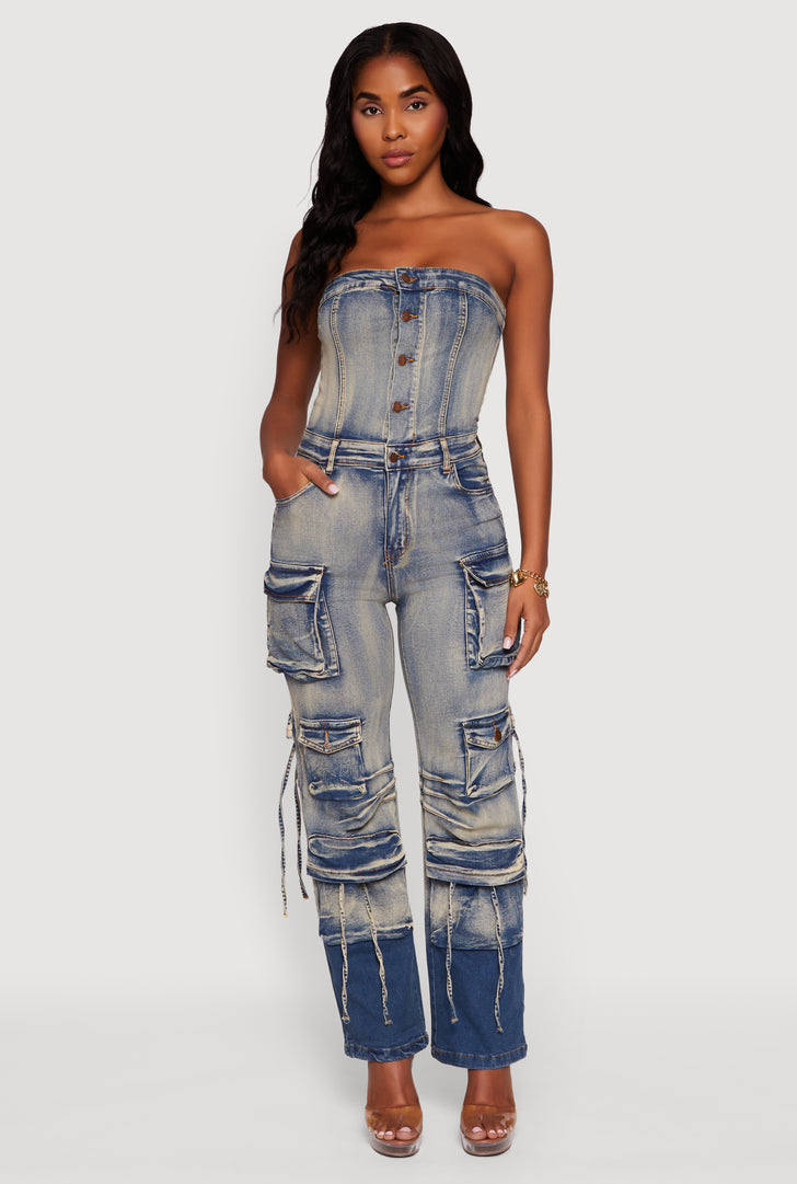 white christmas dresses Austin Denim Jumpsuit main image 1