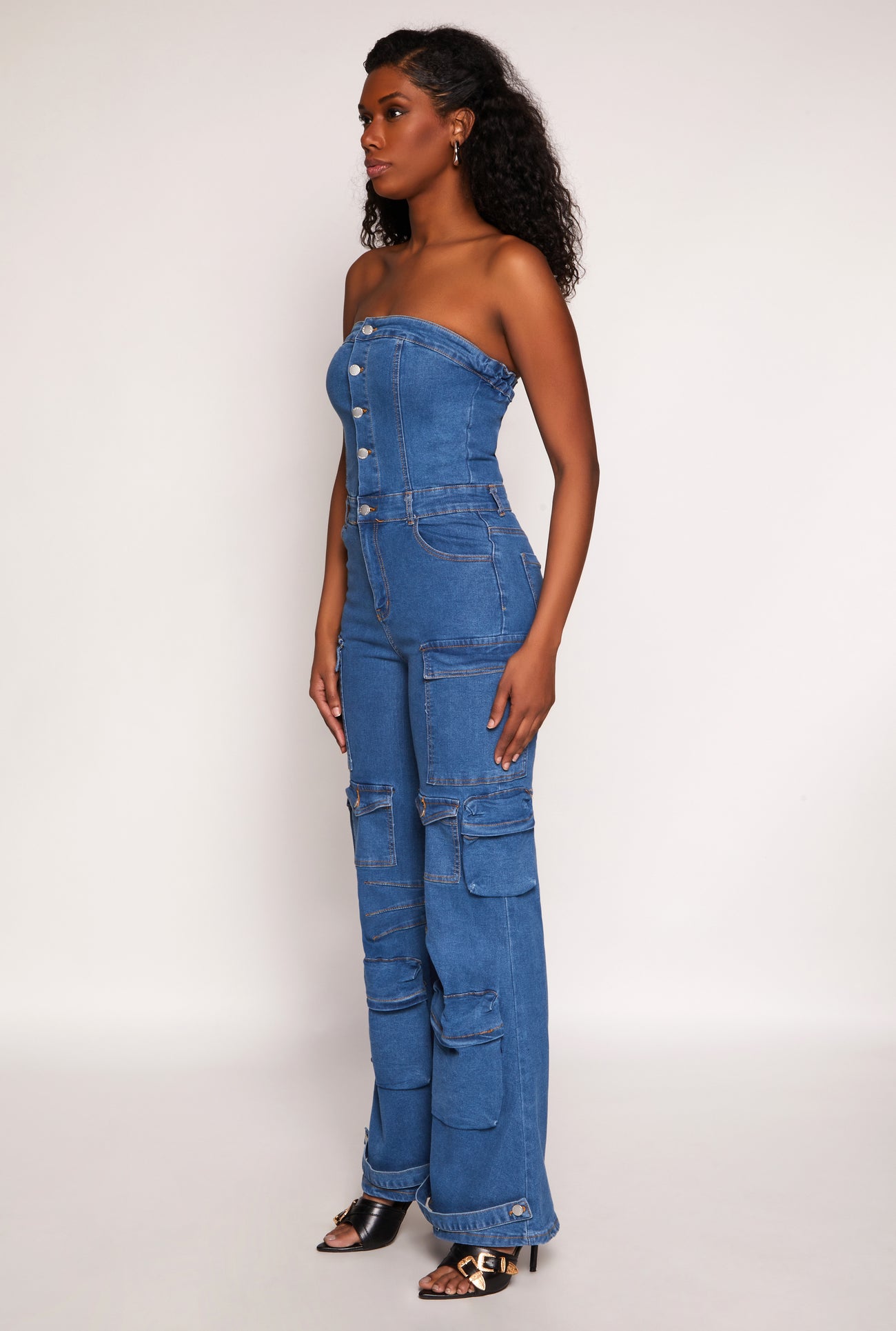Daisy Denim Cargo Pocket Jumpsuit