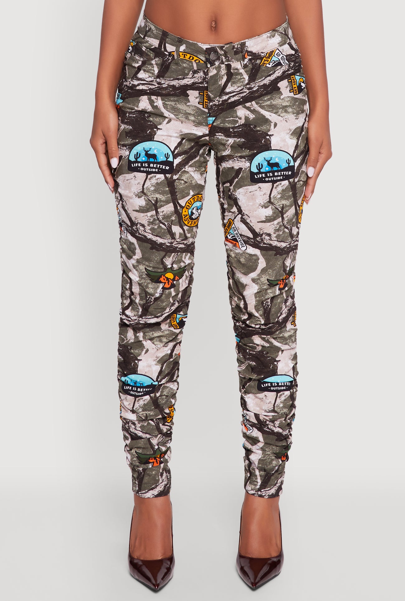 Printed Pattern Ruched Pants