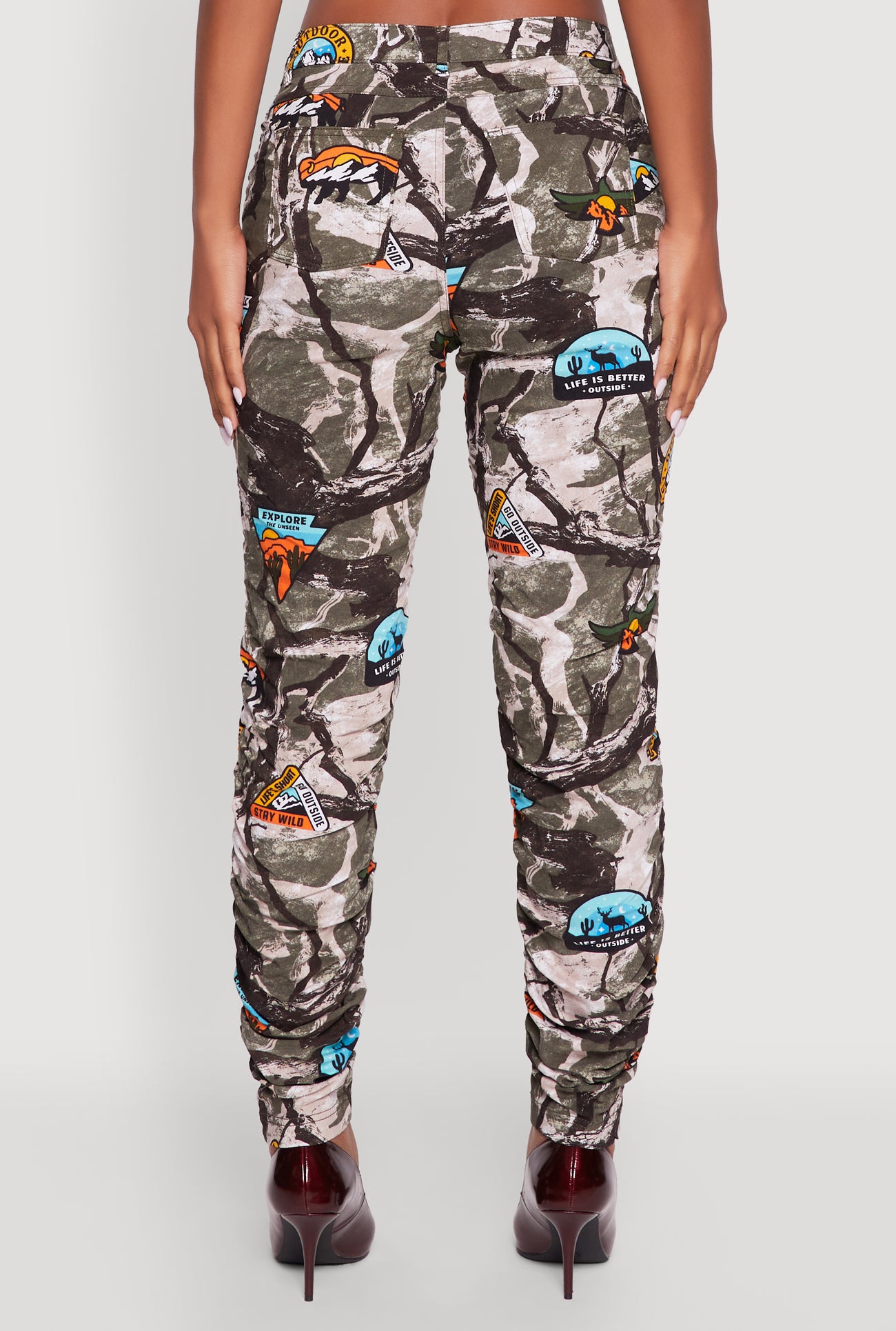 Printed Pattern Ruched Pants