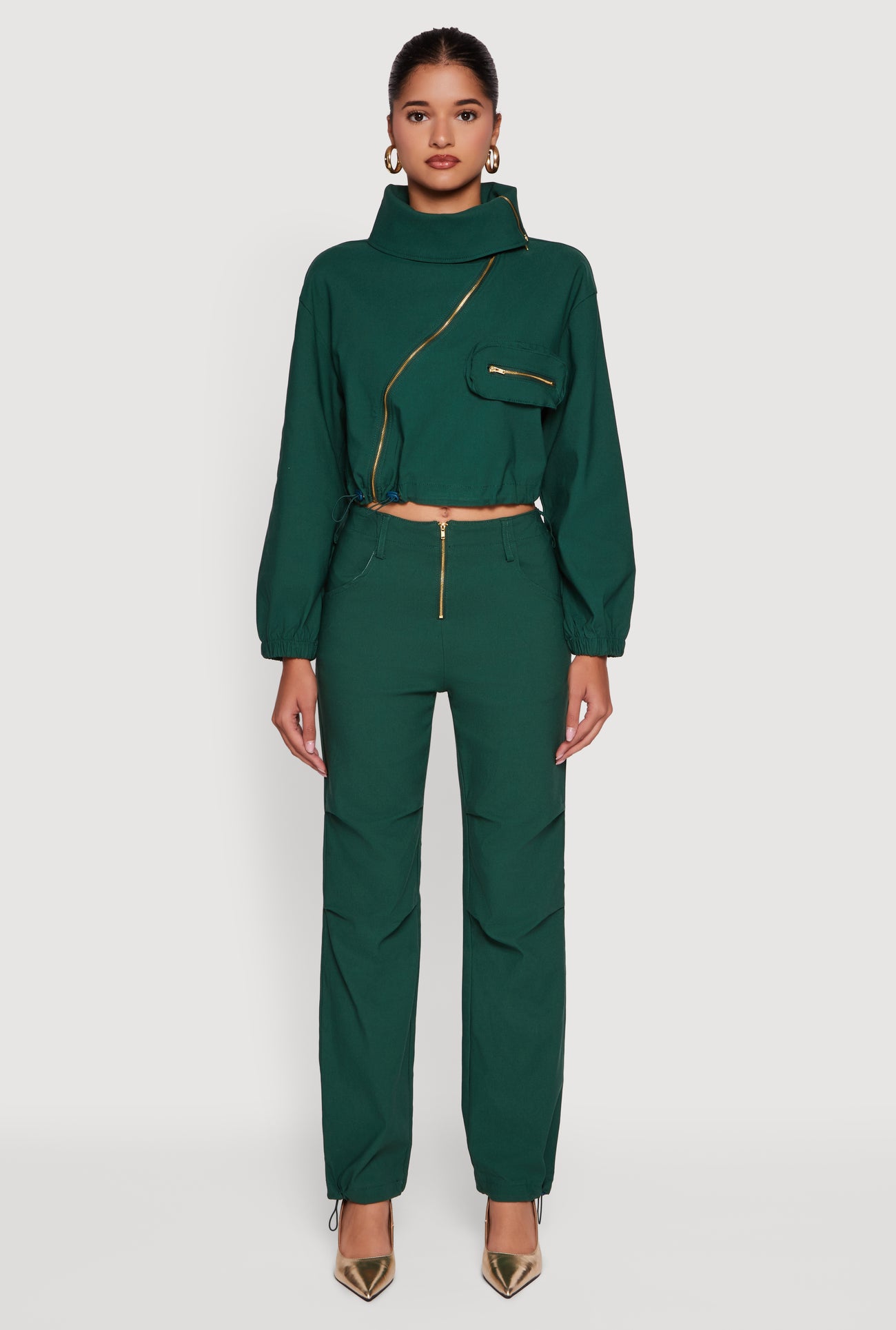 Asymmetrical Zip Front Utility Jacket