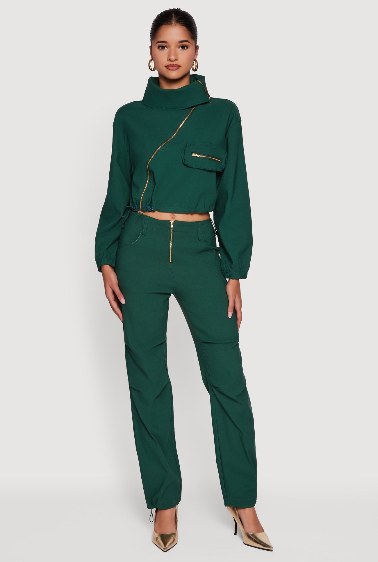 Asymmetrical Zip Front Utility Jacket