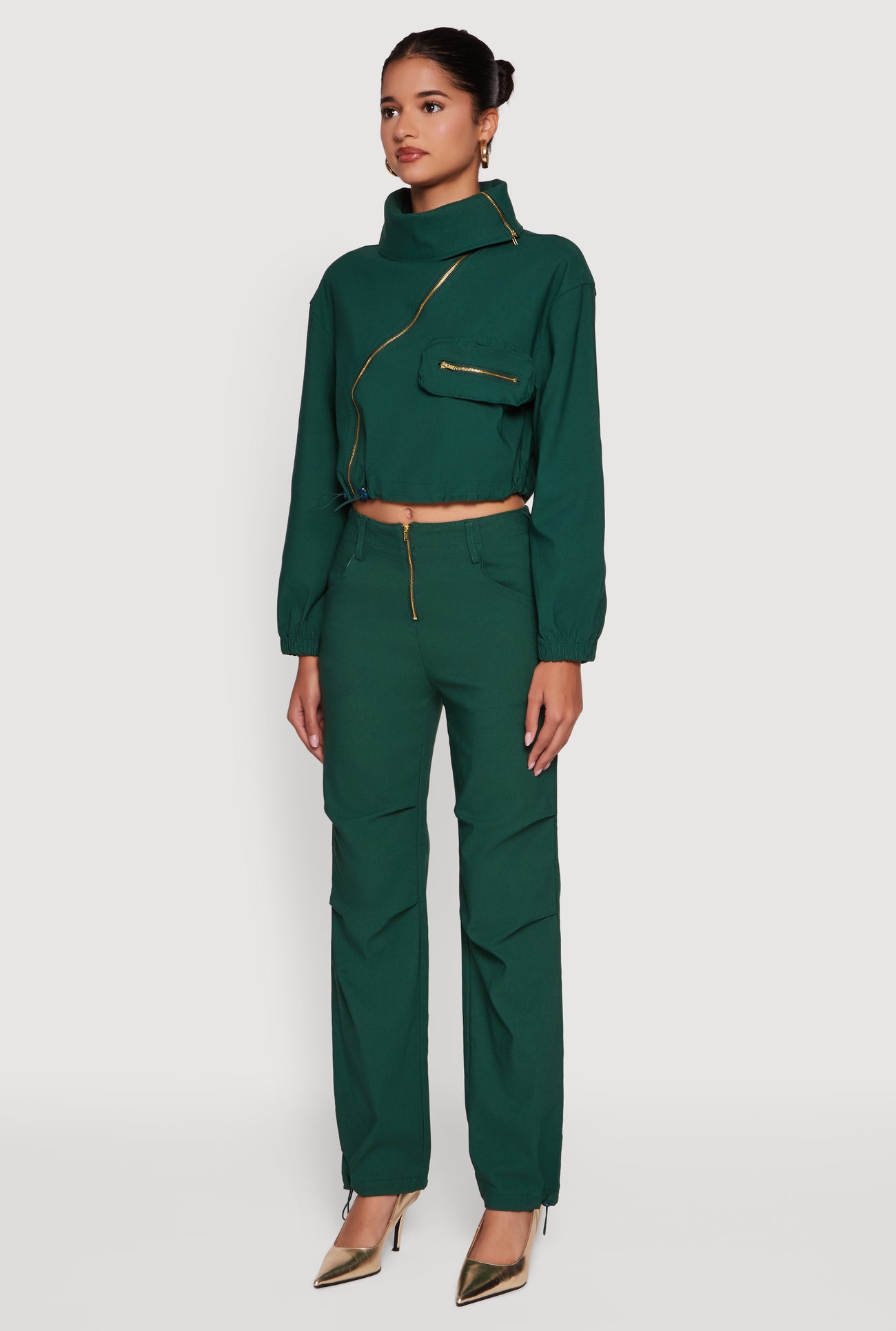 Asymmetrical Zip Front Utility Jacket