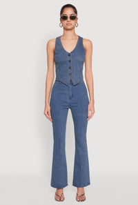 Pintuck Flare Jeans