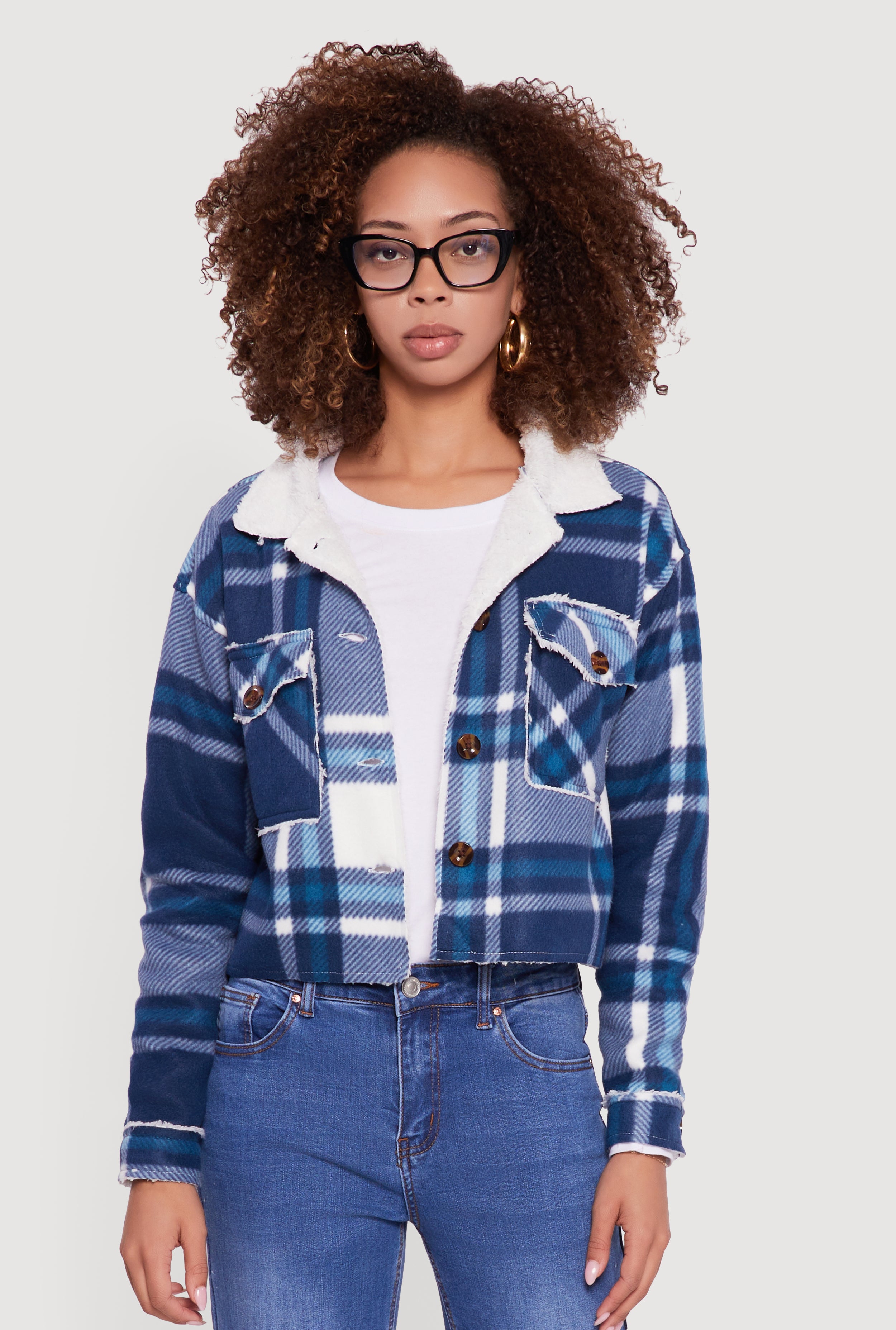 Cozy Sherpa Lined Plaid Shacket