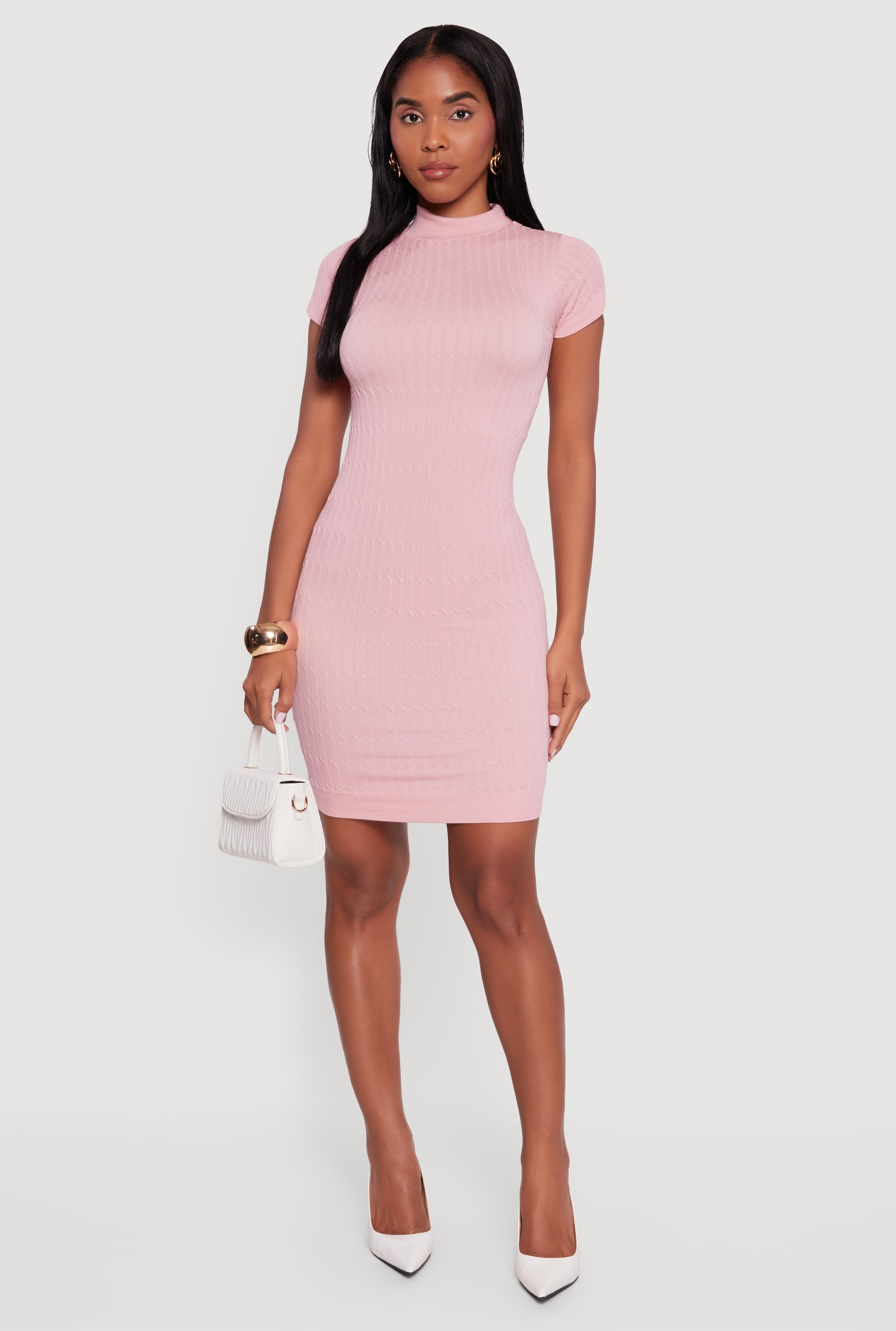mock neck bodycon dress short sleeve Lulus | Olive Green Ribbed Short Sleeve Mock Neck Mini Dress | Womens | Large (Available in XL)