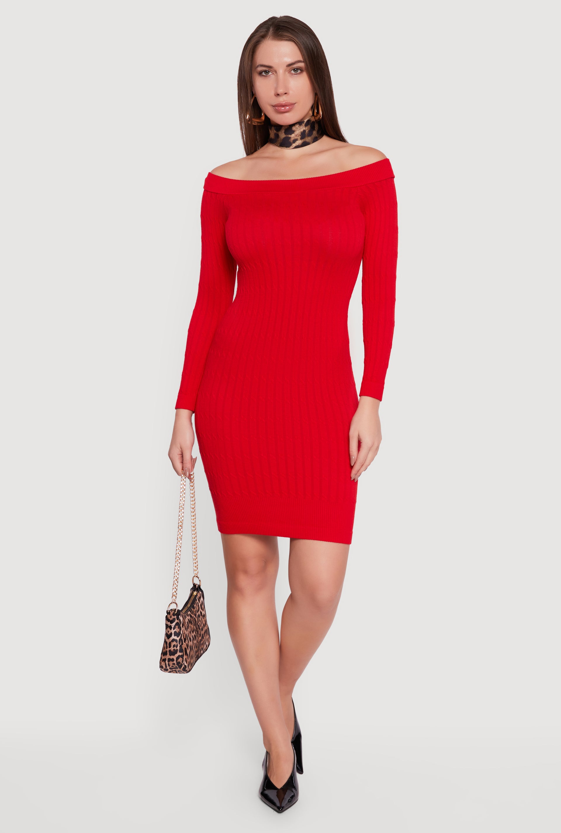 Long Sleeve Off The Shoulder Mini Dress