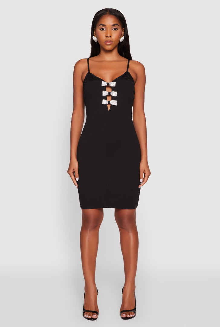 Bodycon Dress With Rhinestones
