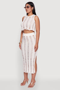 Trendy Sleeveless Distressed Crop Top