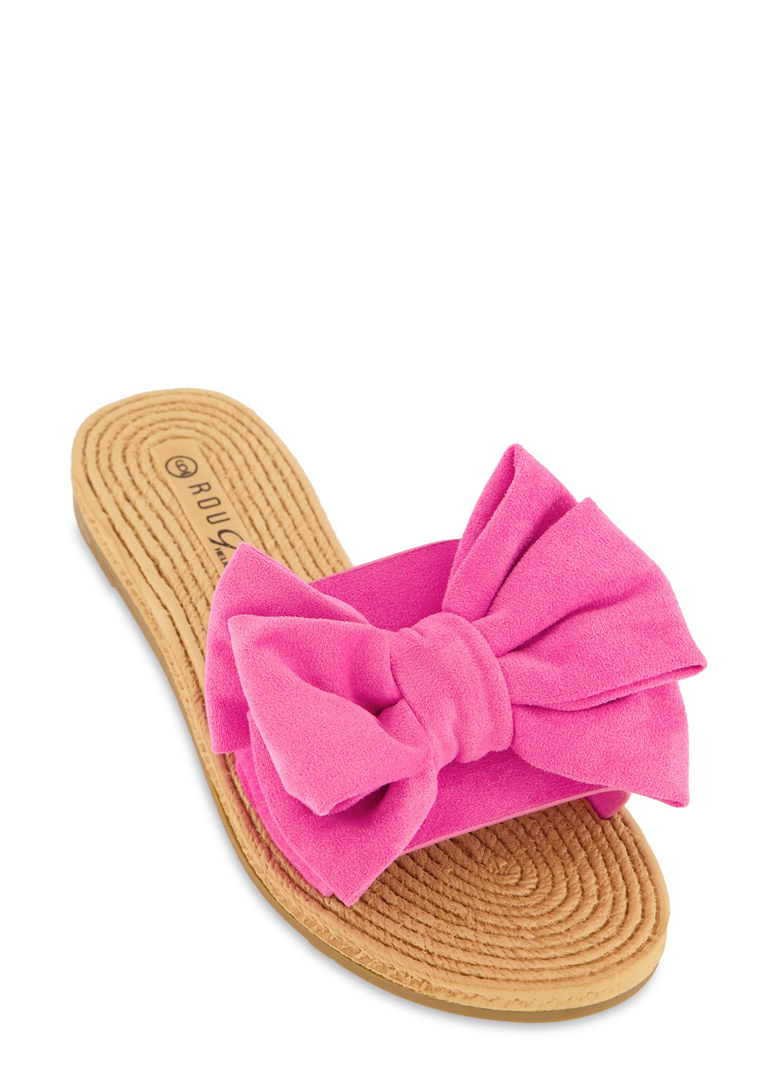 Bow Band Flat Sandals neon pink