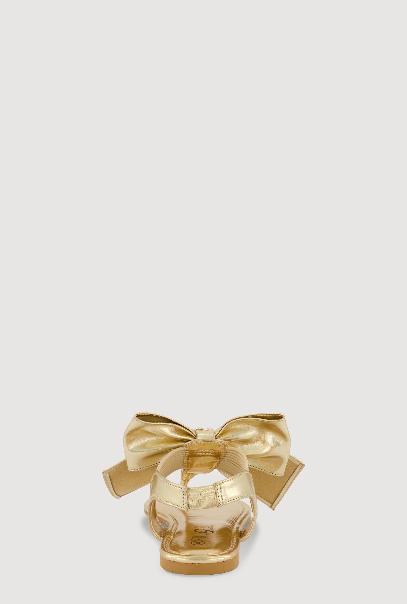 Metallic Heart Bow Corded Thong Sandals