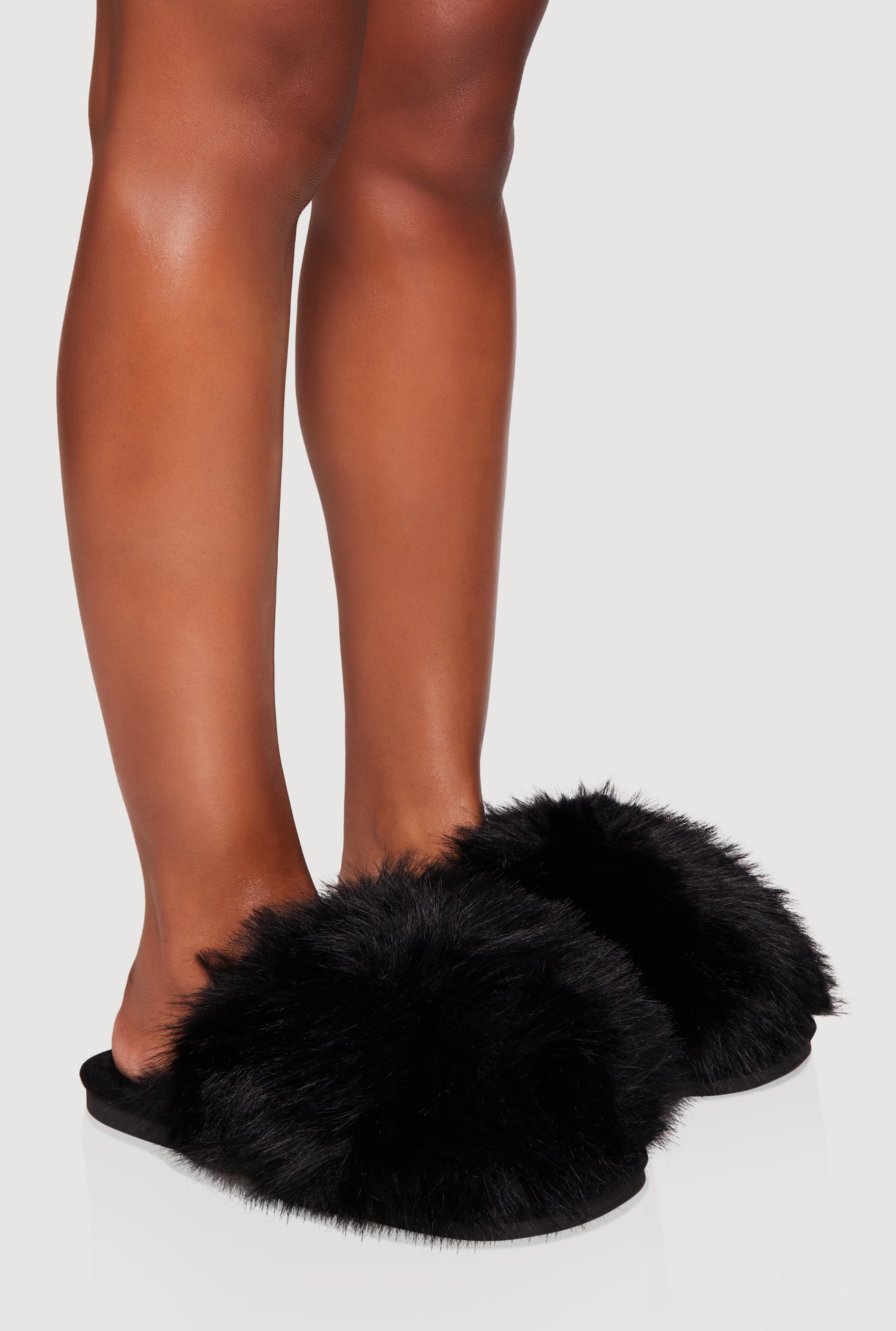 Cozy Faux Fur Round Toe Slippers