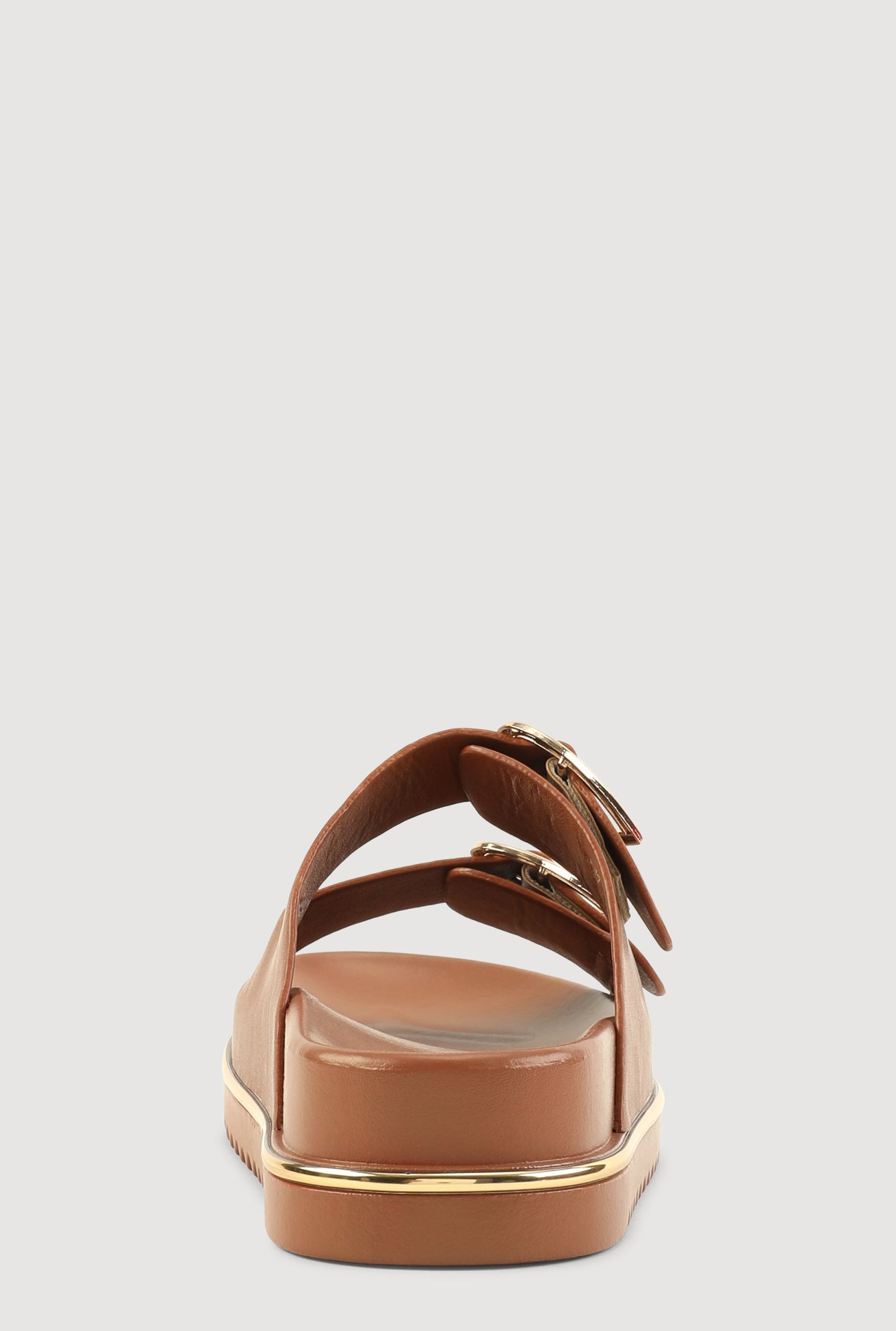 Heart Buckle Double Band Footbed Sandals